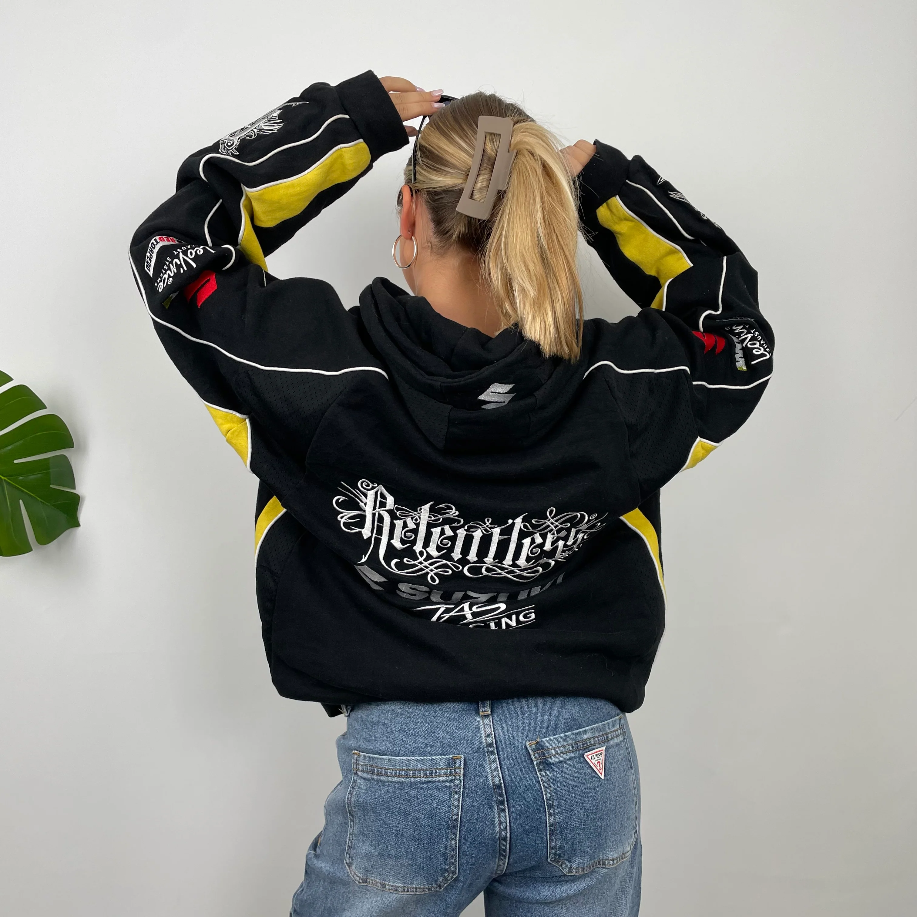 Suzuki Racing Black Embroidered Teddy Bear Fleece Zip Up Jacket (XL) - Image 5