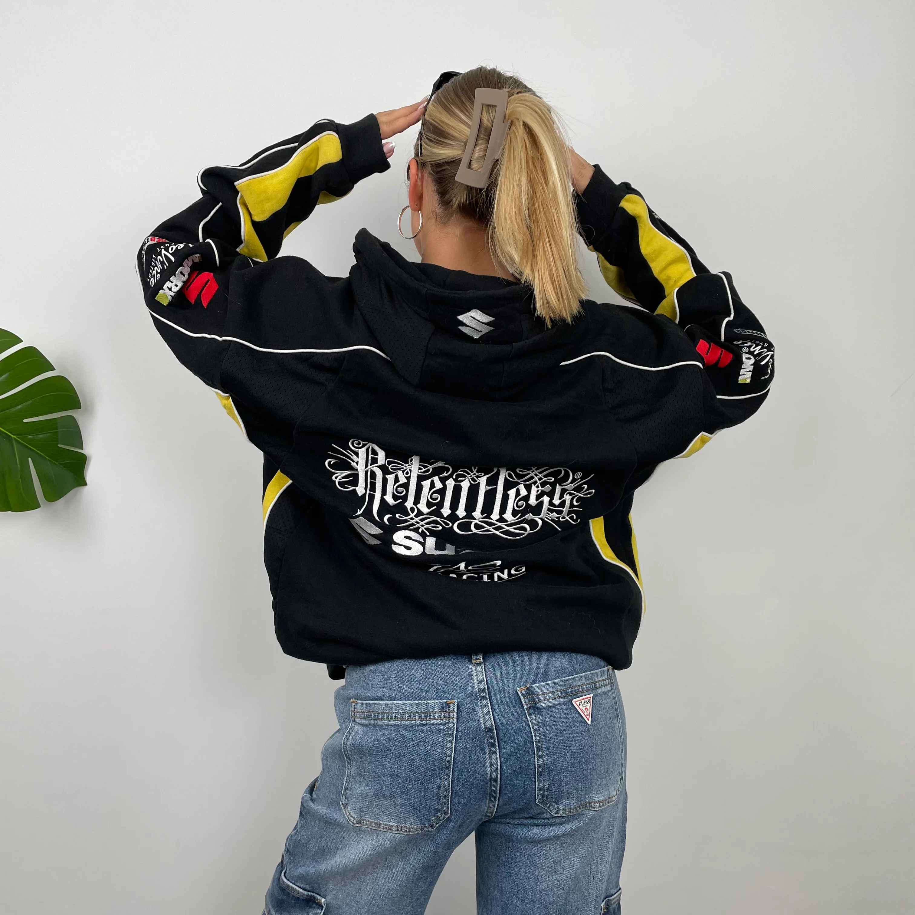 Suzuki Racing Black Embroidered Teddy Bear Fleece Zip Up Jacket (XL) - Image 7