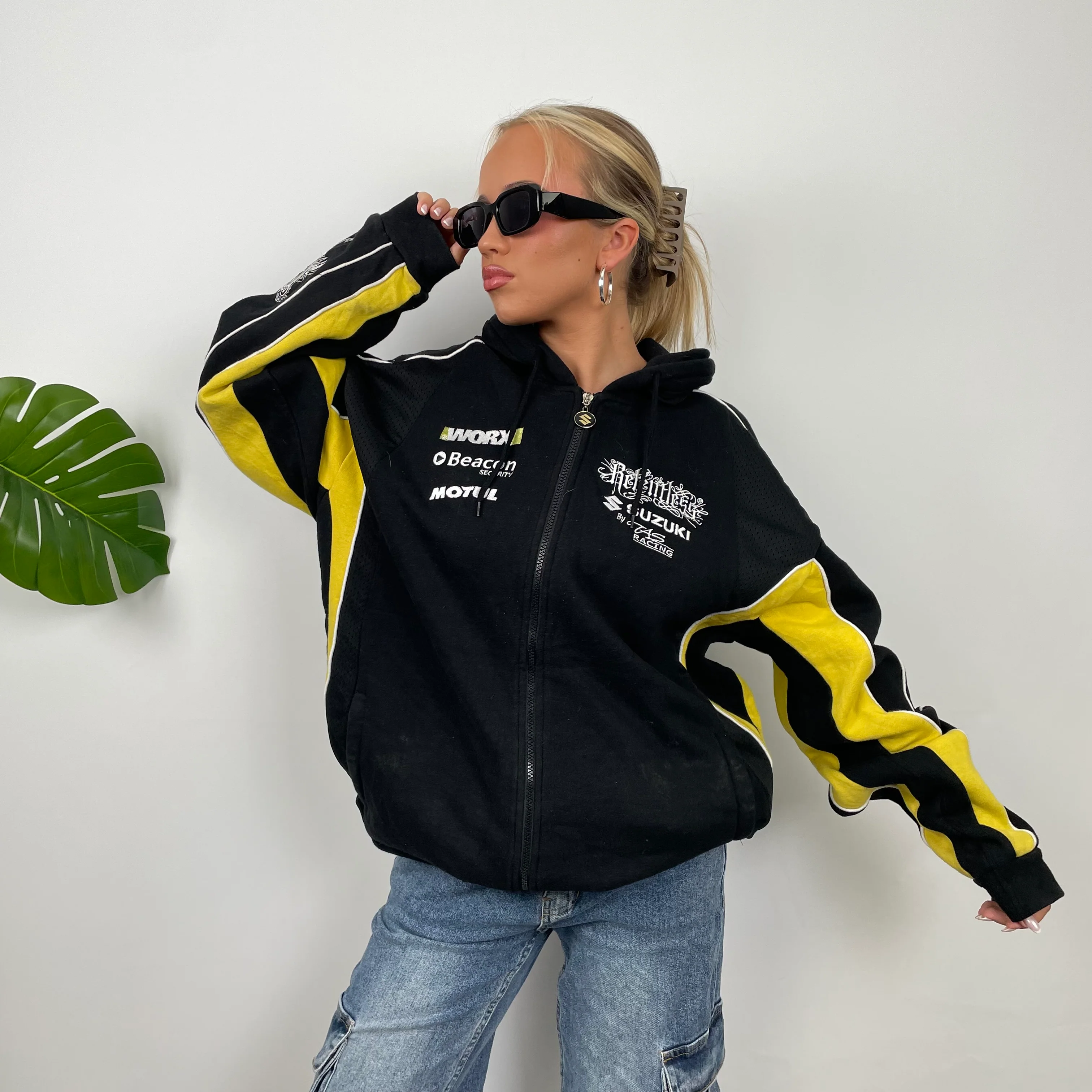 Suzuki Racing Black Embroidered Teddy Bear Fleece Zip Up Jacket (XL) - Image 9