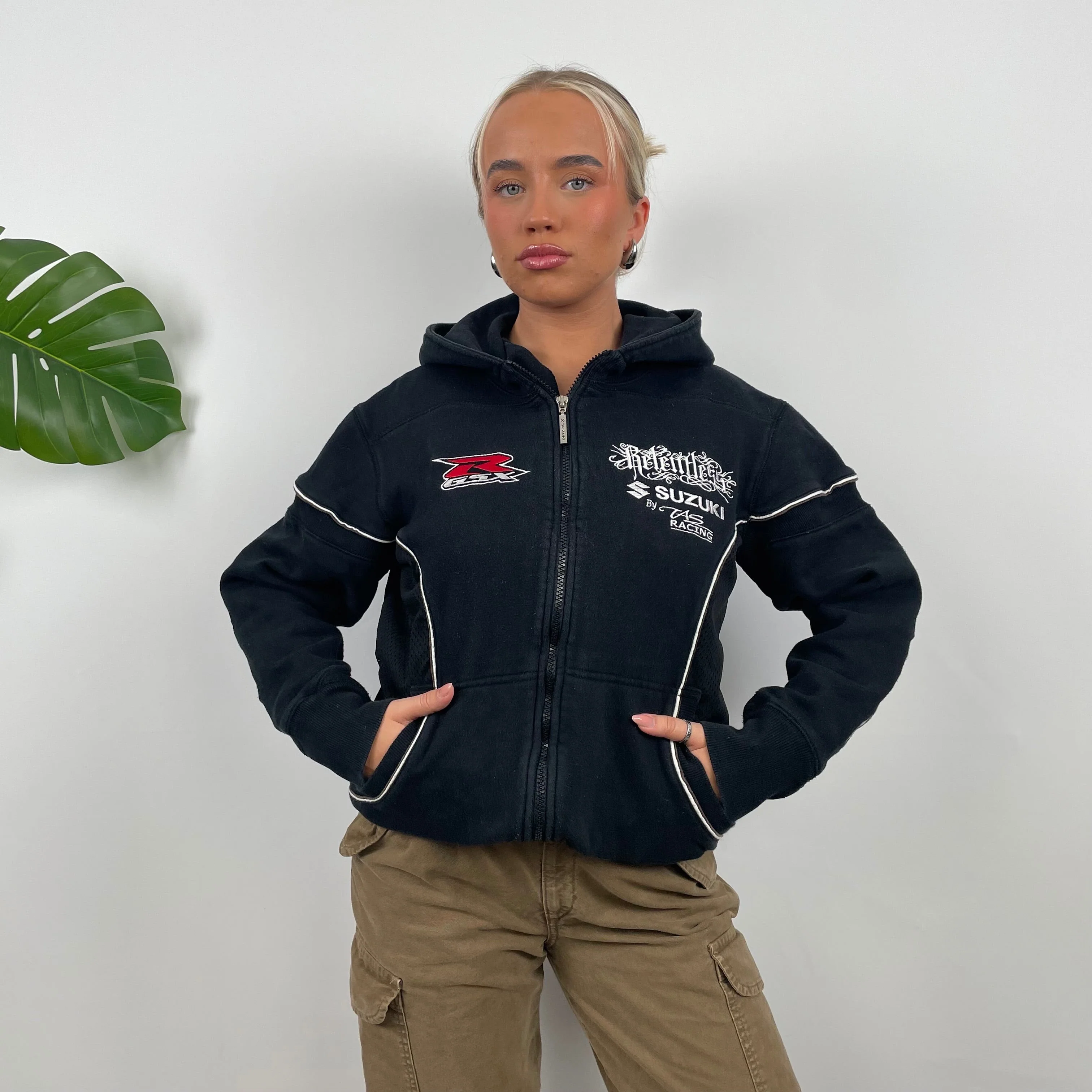 Suzuki Racing Black Embroidered Teddy Bear Fleece Zip Up Jacket (XL) - Image 5