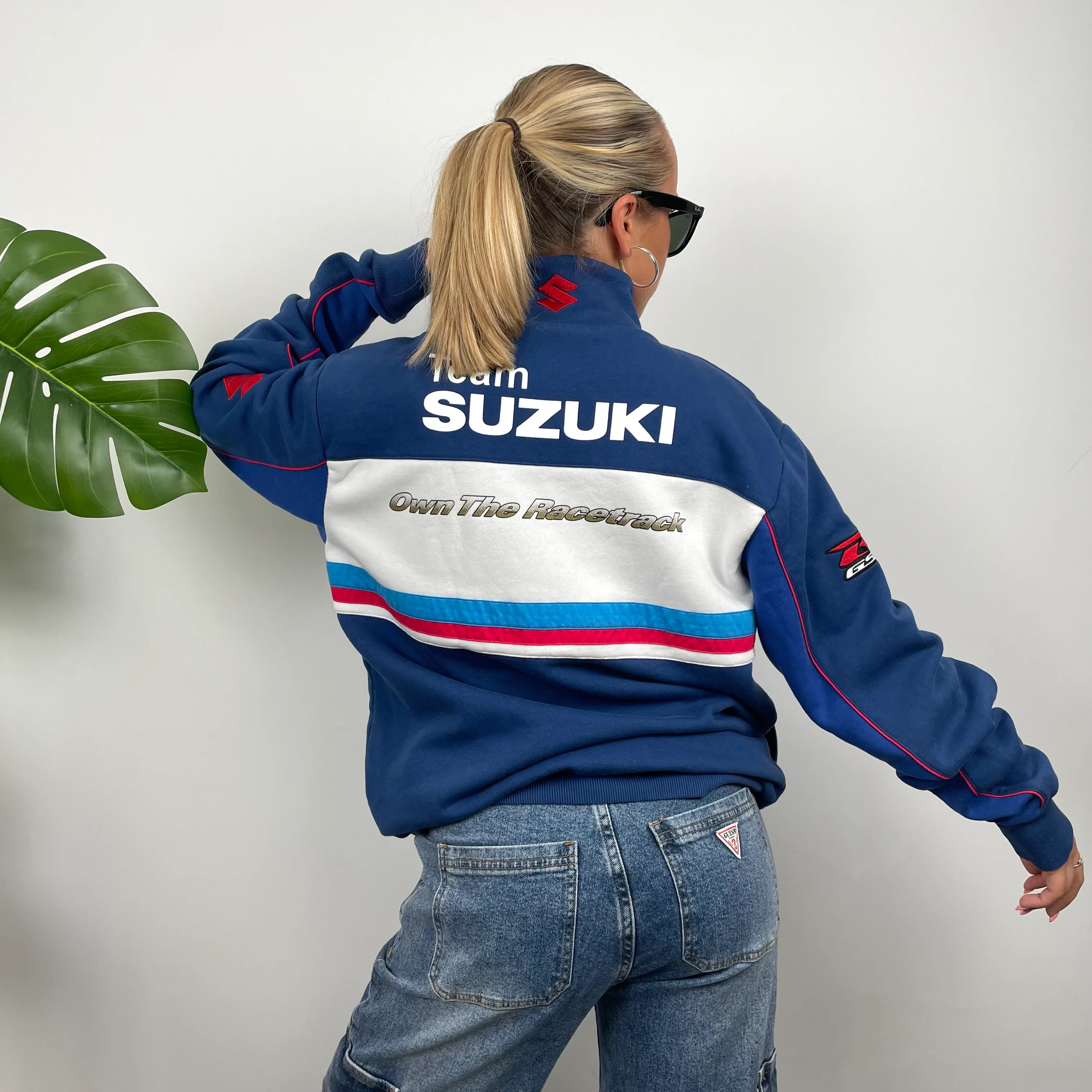 Suzuki Racing Blue Embroidered Spell Out Zip Up Jacket (XL) - Image 5