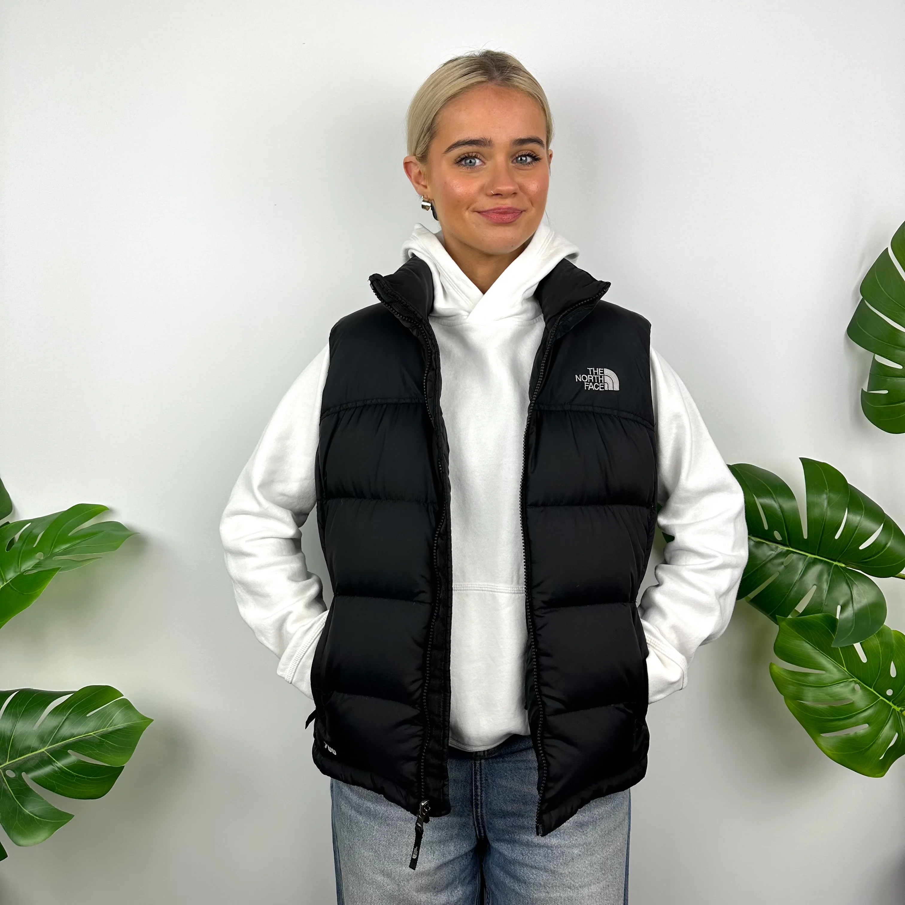 The North Face Black Nuptse 700 Puffer Gilet (M) - Image 2
