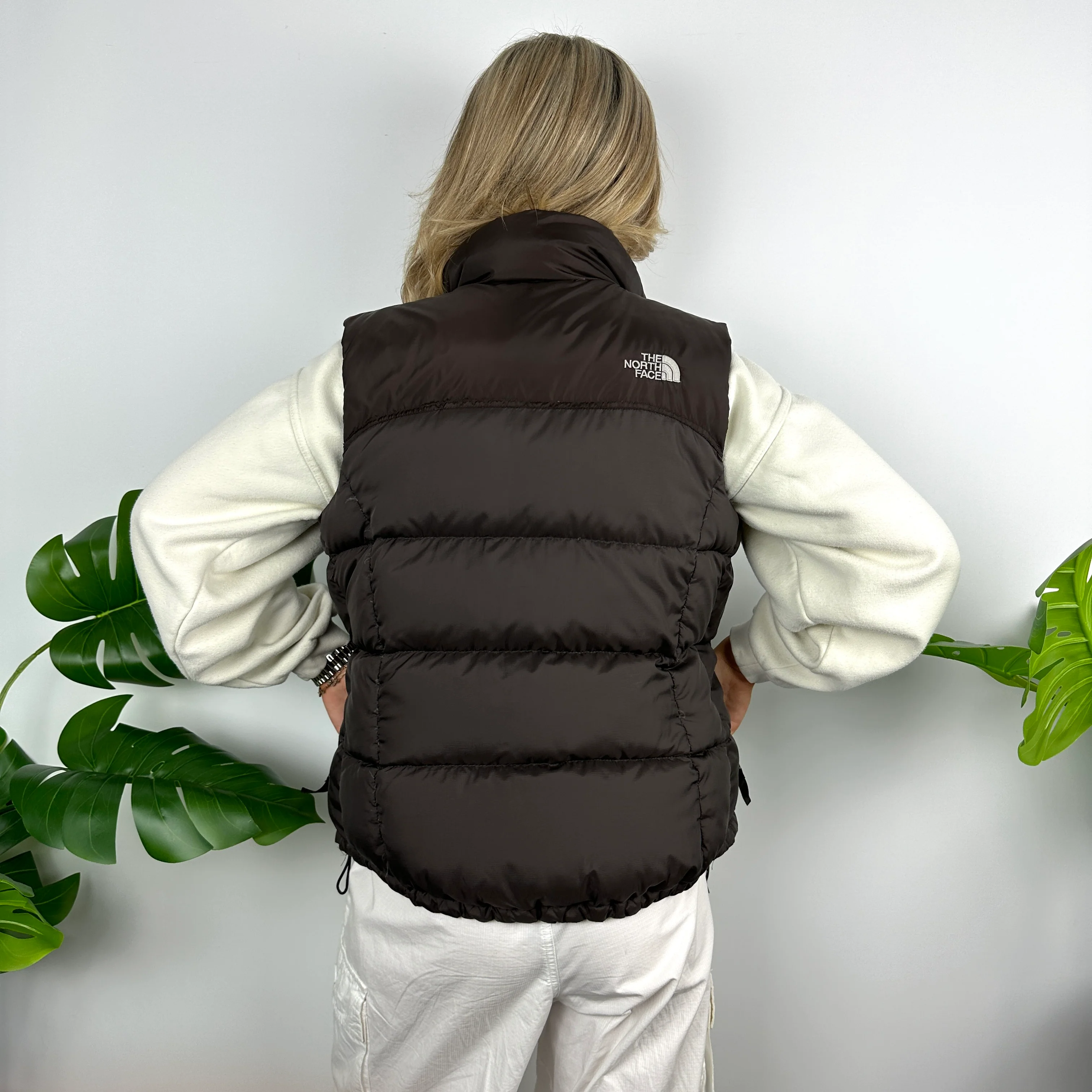 The North Face Brown Nuptse 700 Puffer Gilet (M) - Image 4
