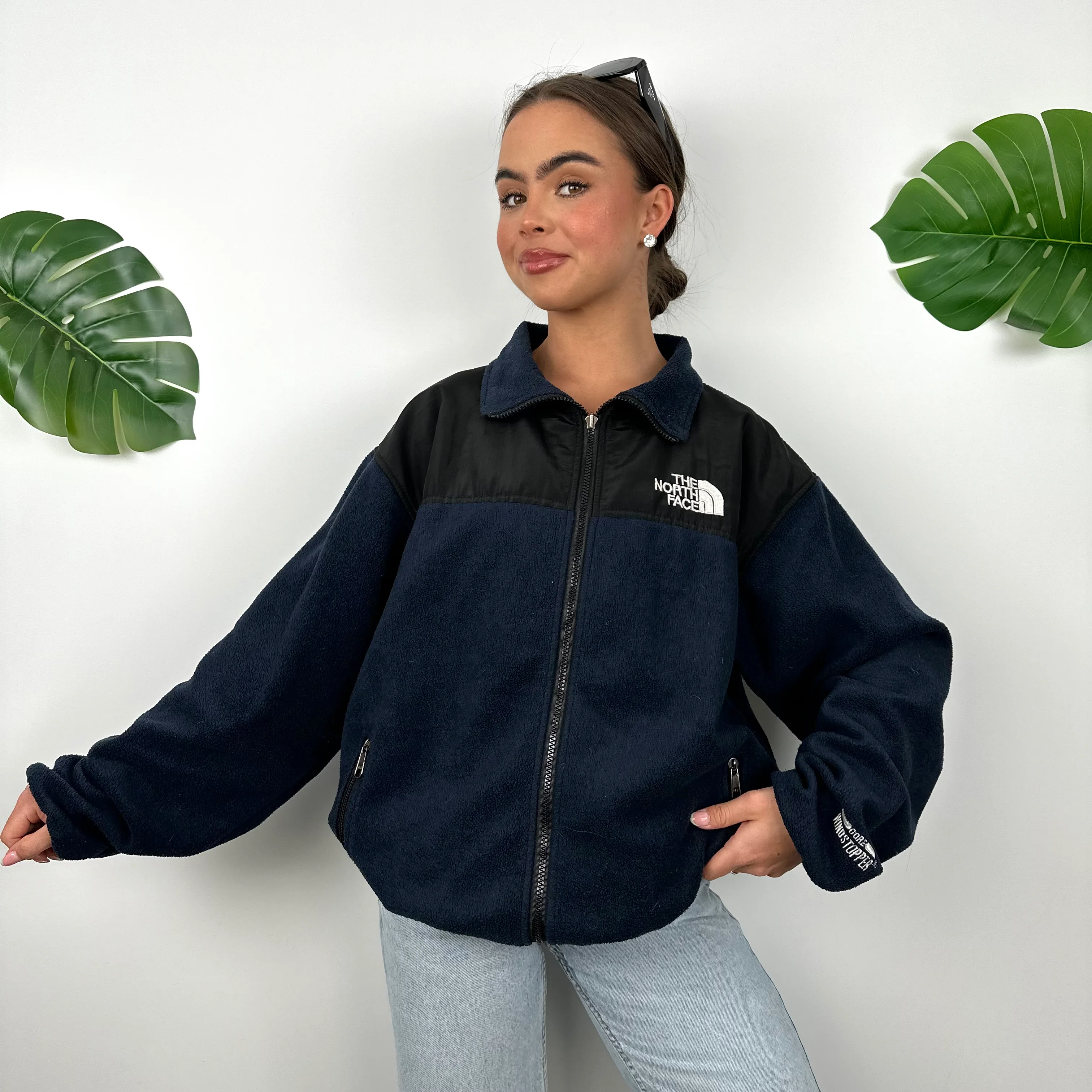 The North Face Navy Denali Teddy Bear Fleece Zip Up Jacket (L) - Image 3