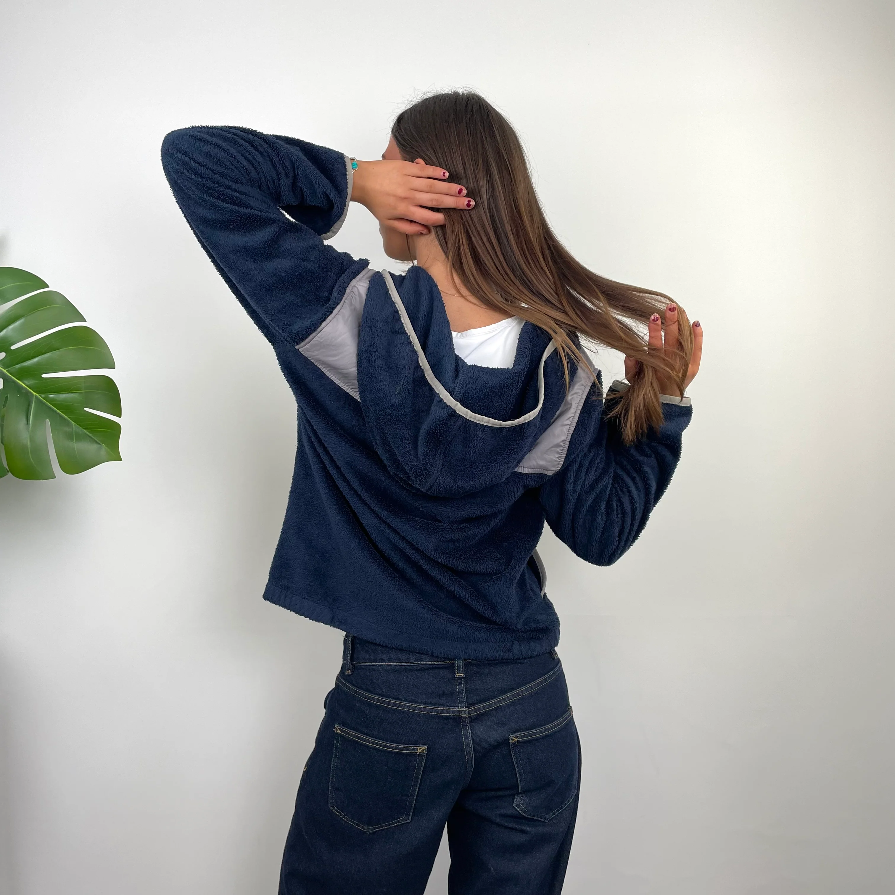 The North Face Navy Denali Teddy Bear Fleece Zip Up Jacket (S) - Image 4