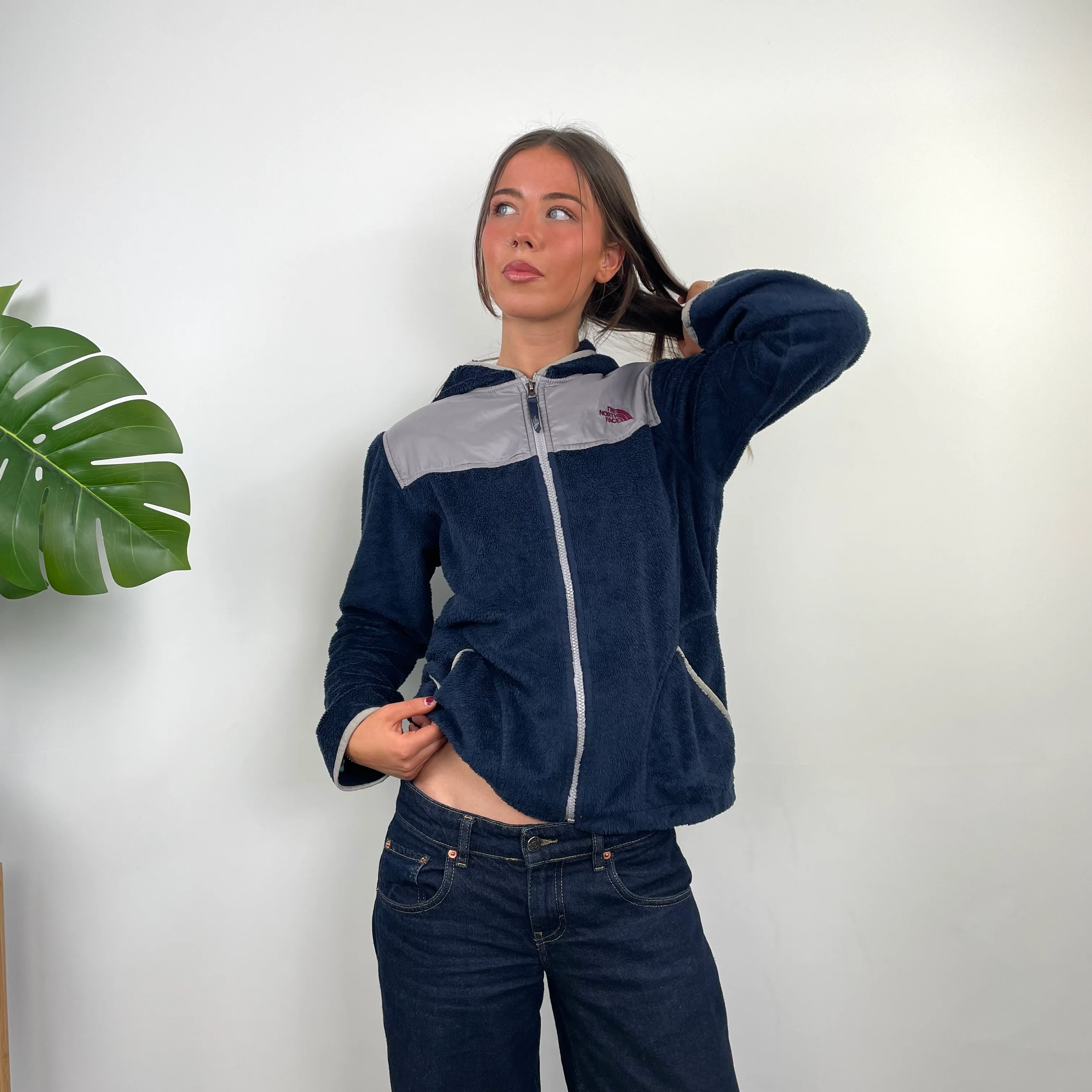 The North Face Navy Denali Teddy Bear Fleece Zip Up Jacket (S) - Image 5