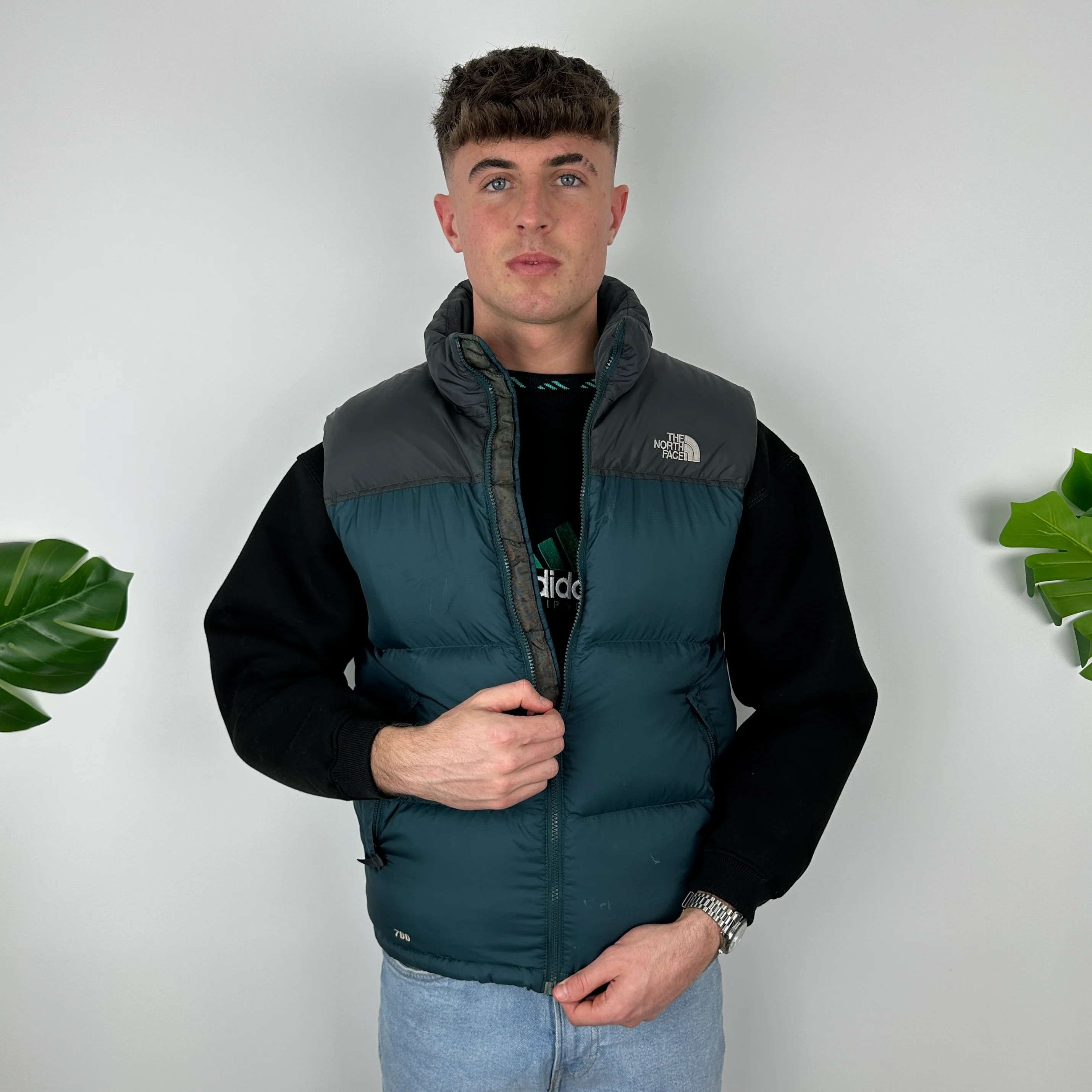 The North Face RARE Blue Nuptse 700 Puffer Gilet (M) - Image 6