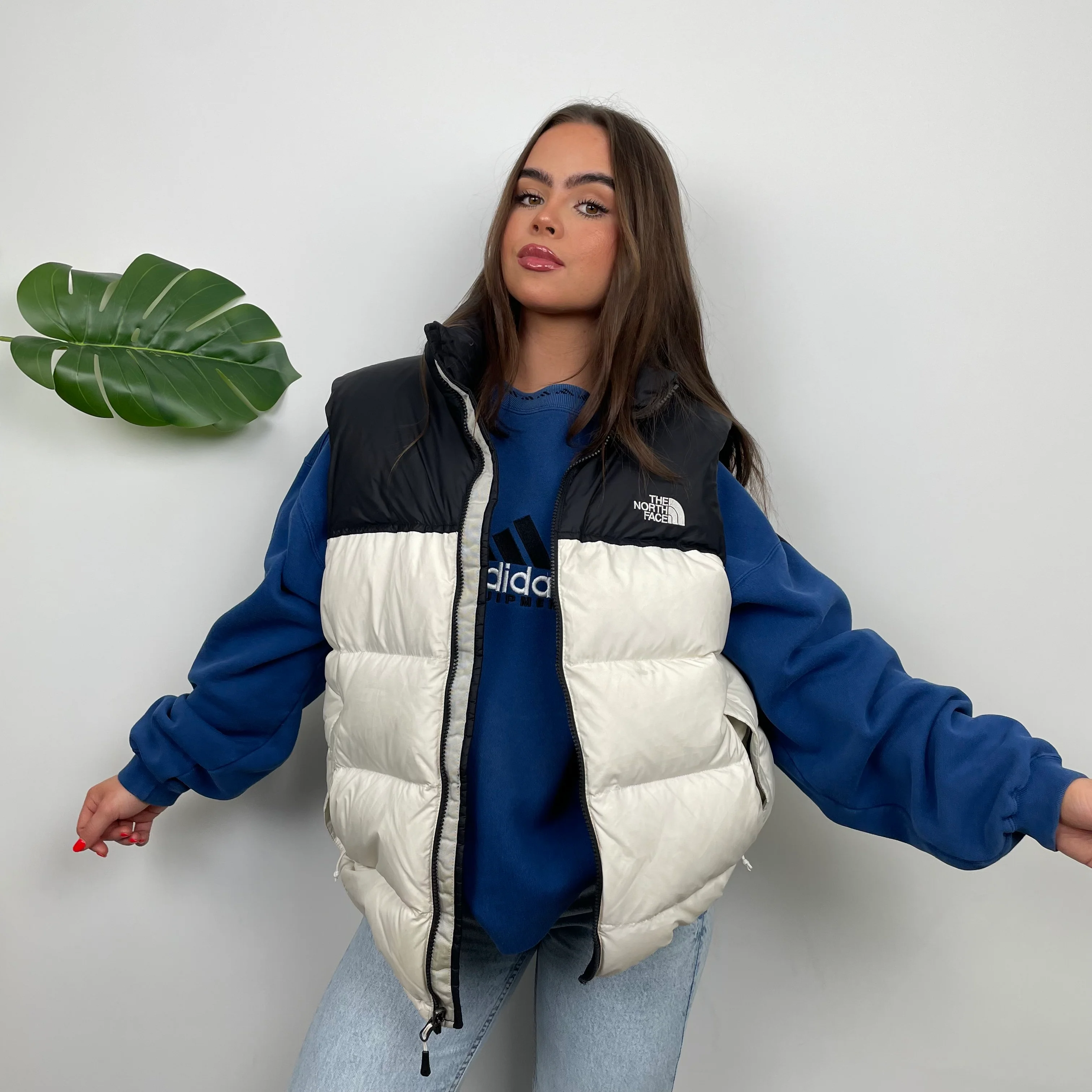 The North Face RARE White Nuptse 700 Puffer Gilet (L) - Image 2