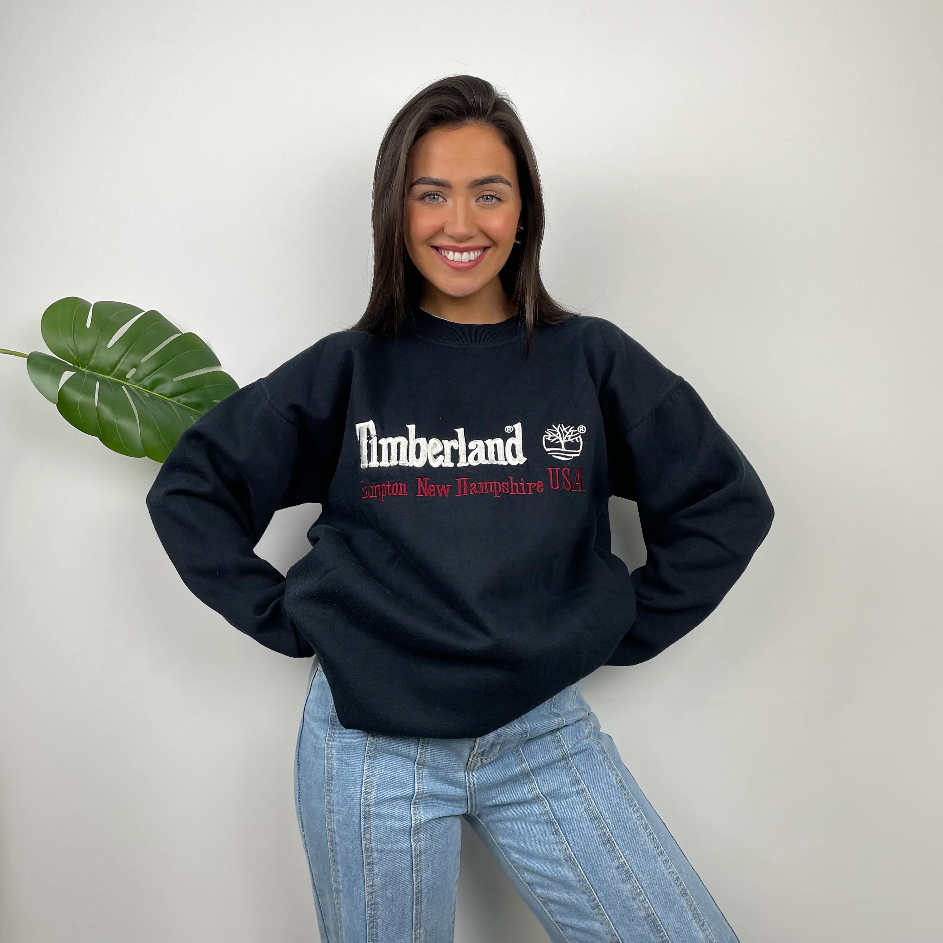 Timberland Black Embroidered Spell Out Sweatshirt (L)