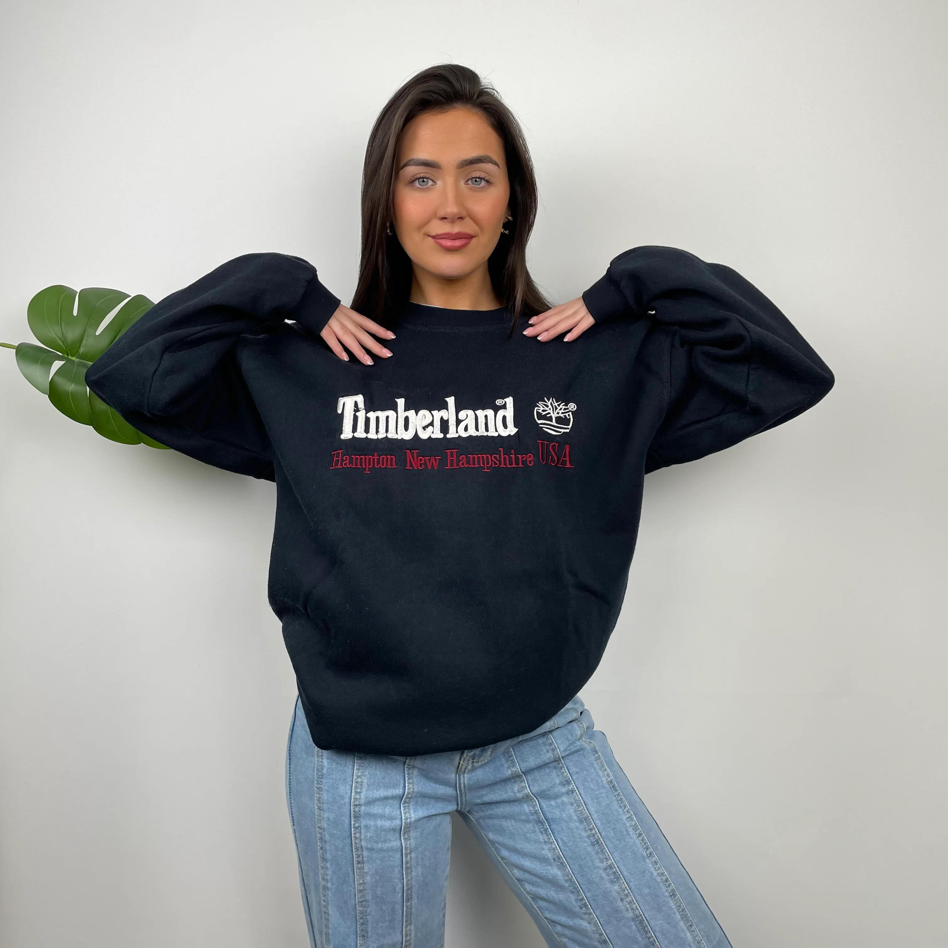 Timberland Black Embroidered Spell Out Sweatshirt (L) - Image 5