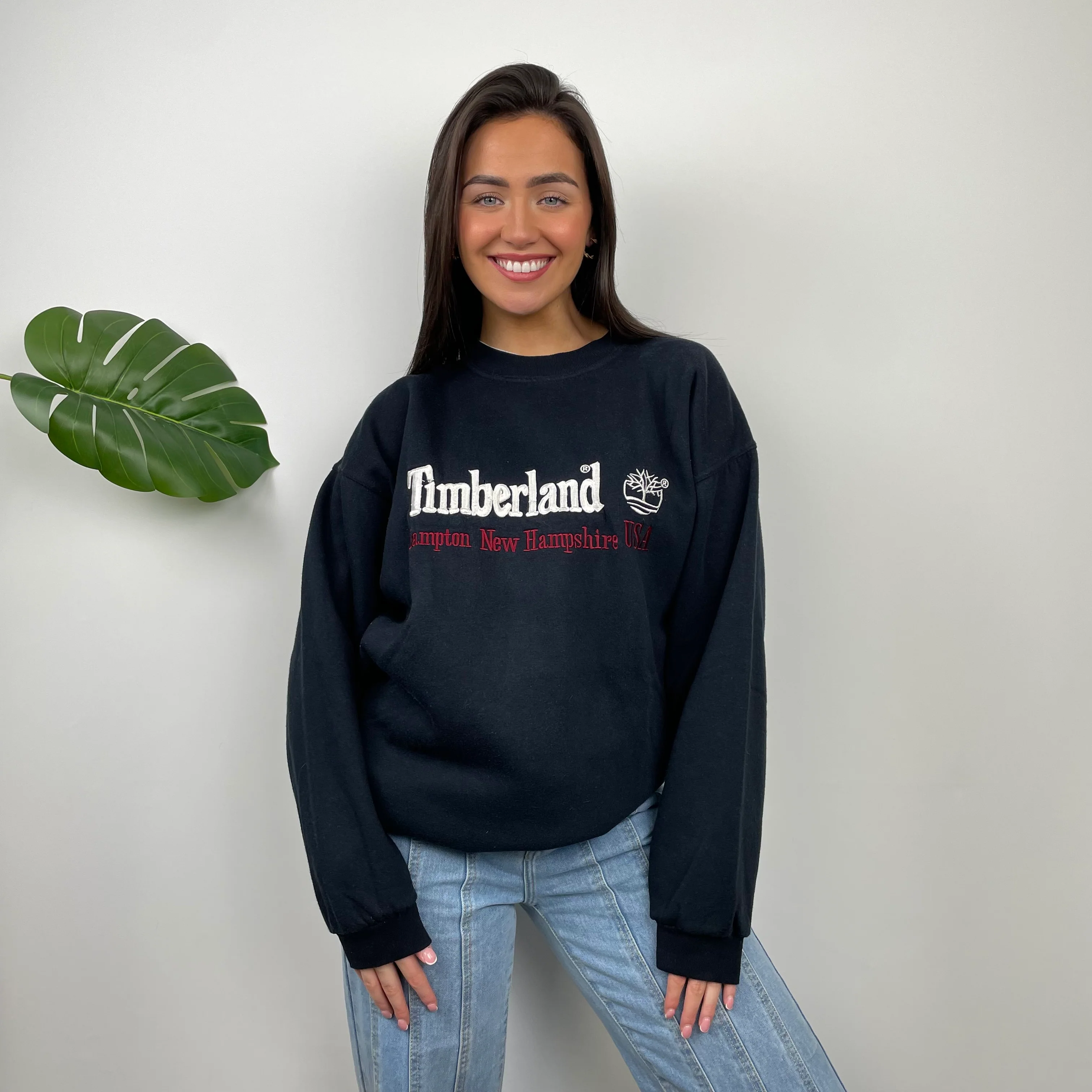 Timberland Black Embroidered Spell Out Sweatshirt (L) - Image 7