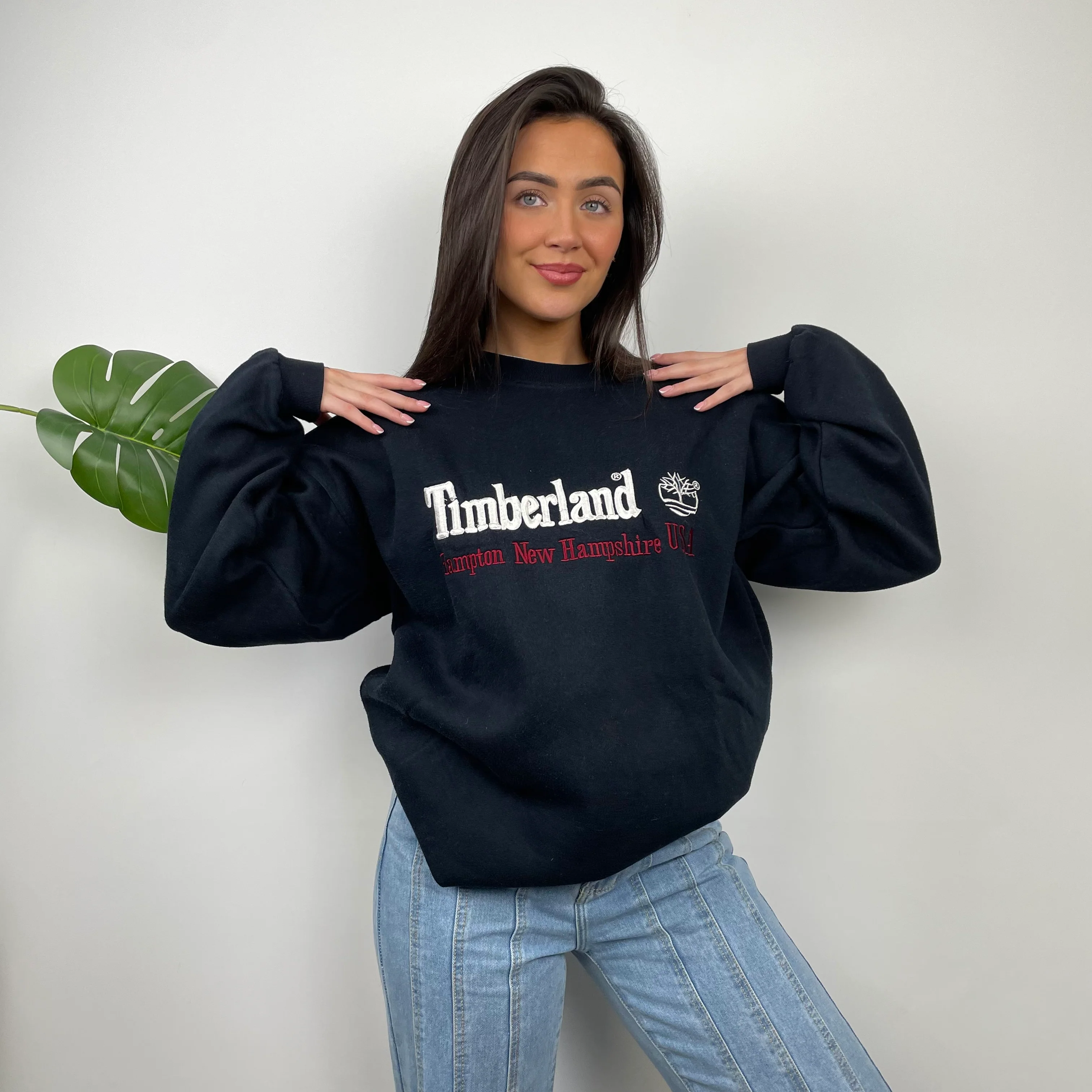 Timberland Black Embroidered Spell Out Sweatshirt (L) - Image 8