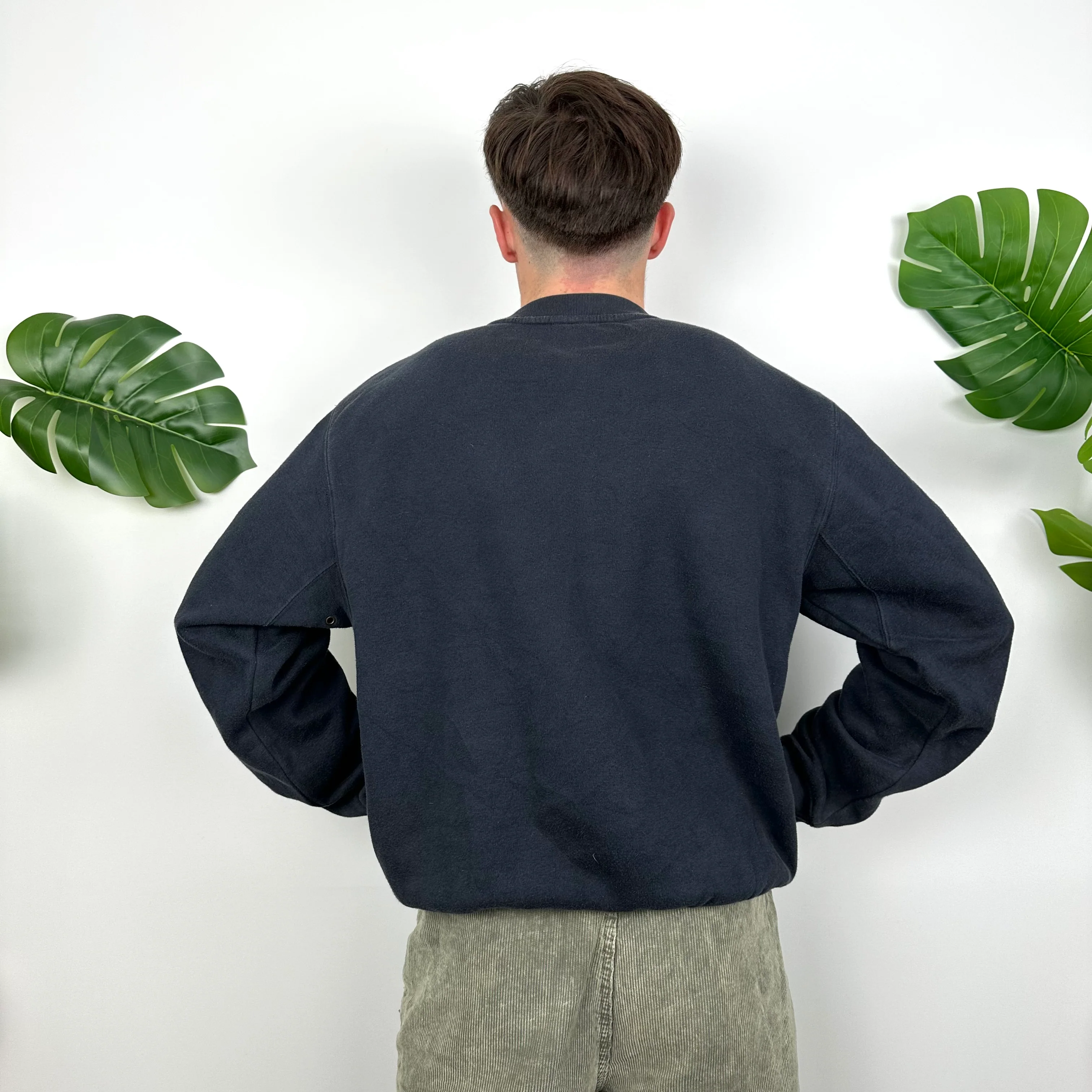 Timberland Navy Embroidered Spell Out Sweatshirt (M) - Image 6