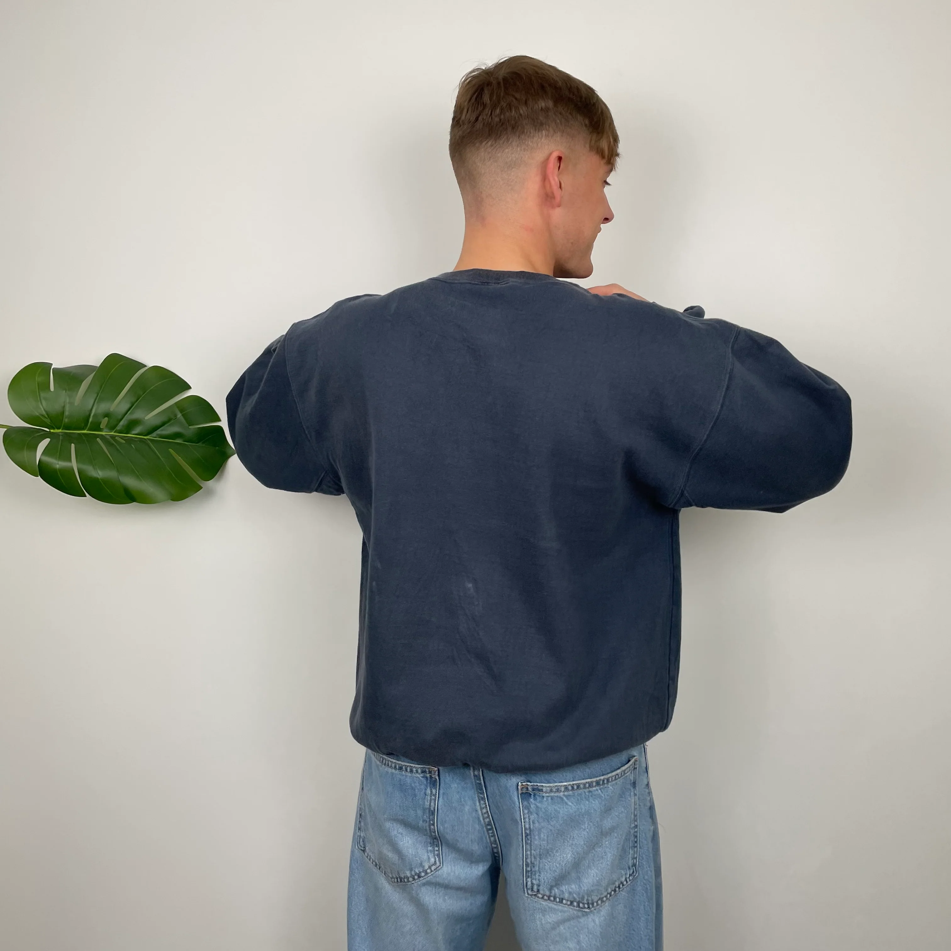 Timberland Navy Embroidered Spell Out Sweatshirt (L) - Image 4