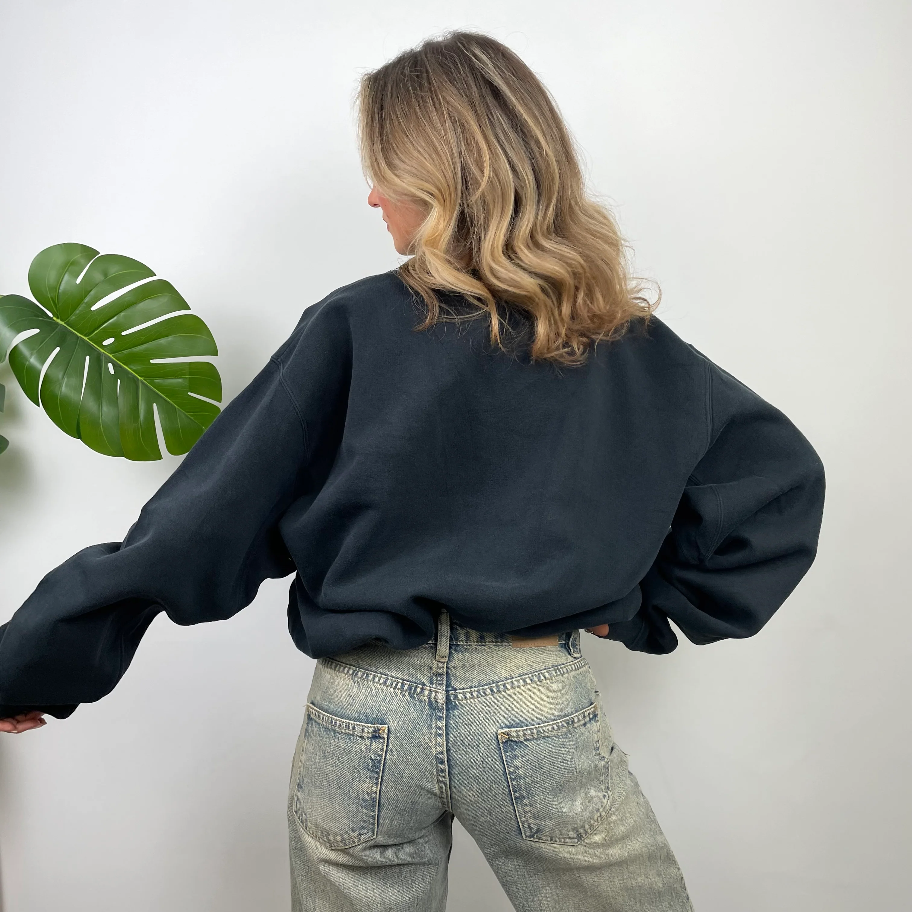 Timberland Navy Embroidered Spell Out Sweatshirt (XL) - Image 5