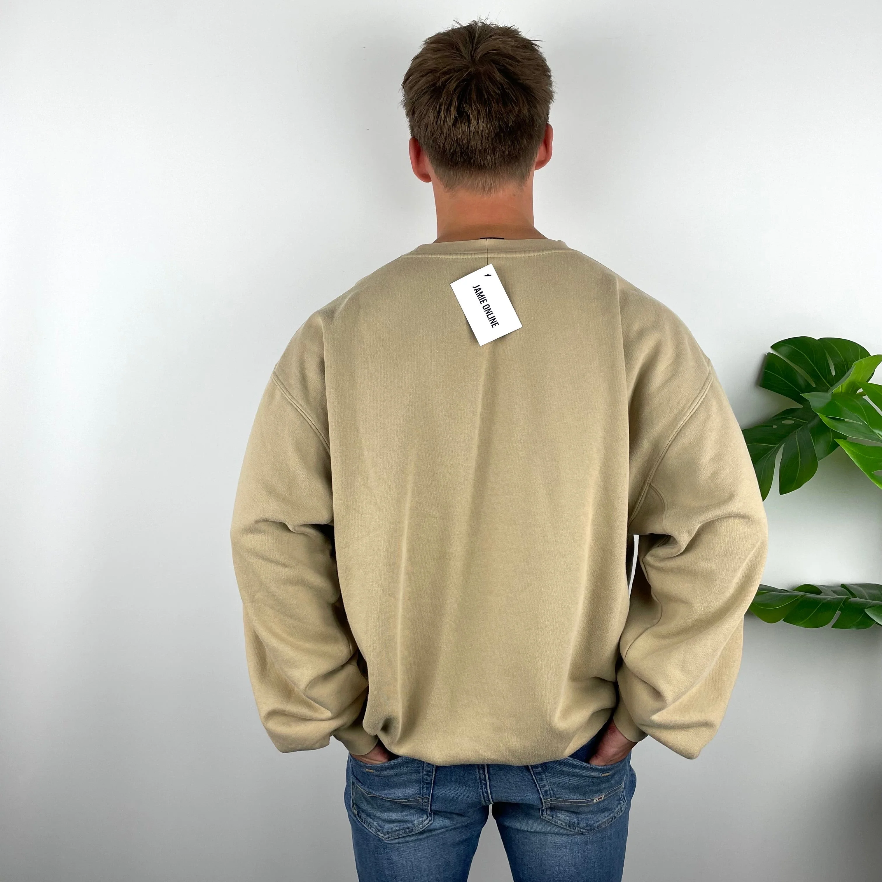 Timberland RARE Beige Embroidered Spell Out Sweatshirt  (XL) - Image 5