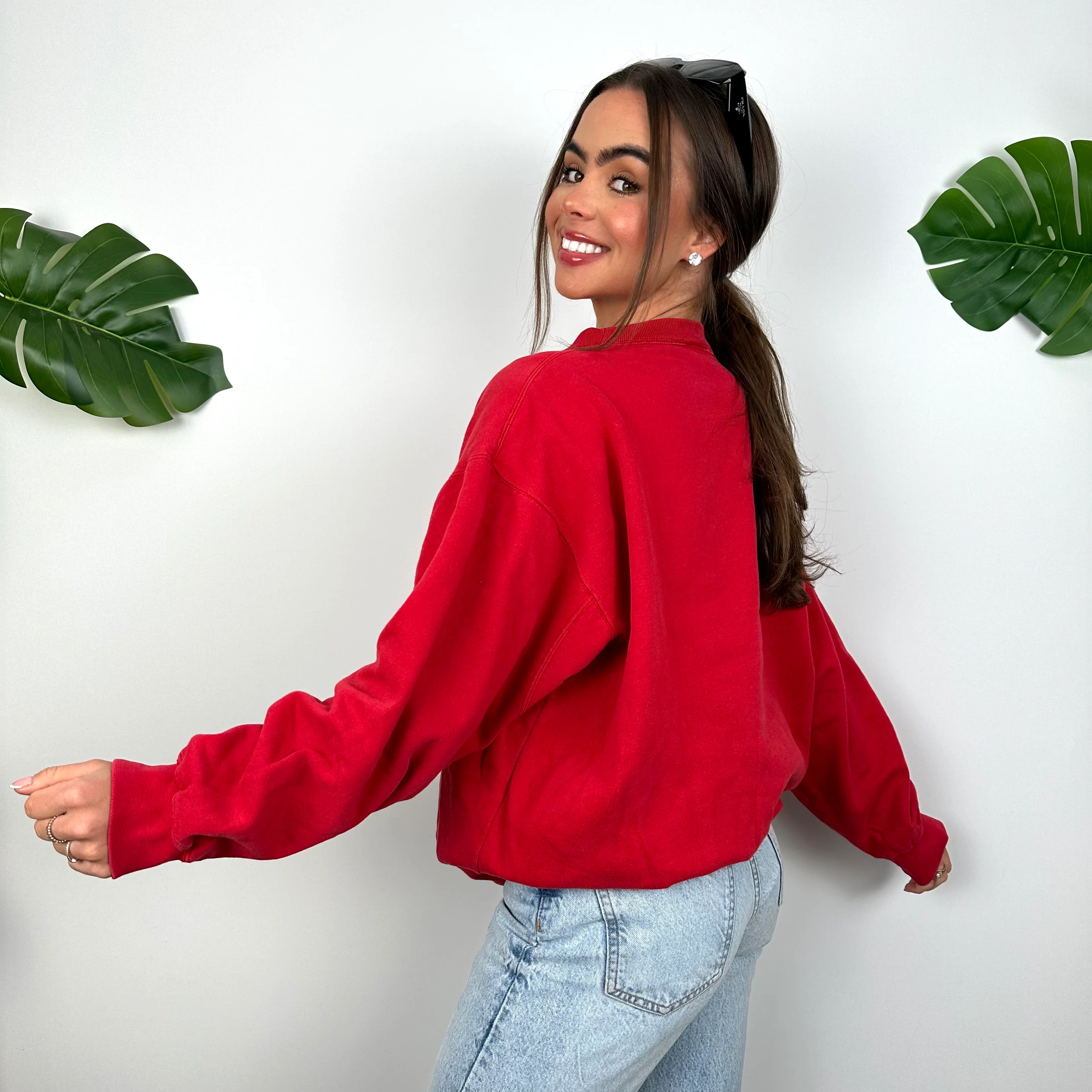 Timberland Red Embroidered Spell Out Sweatshirt (S) - Image 7