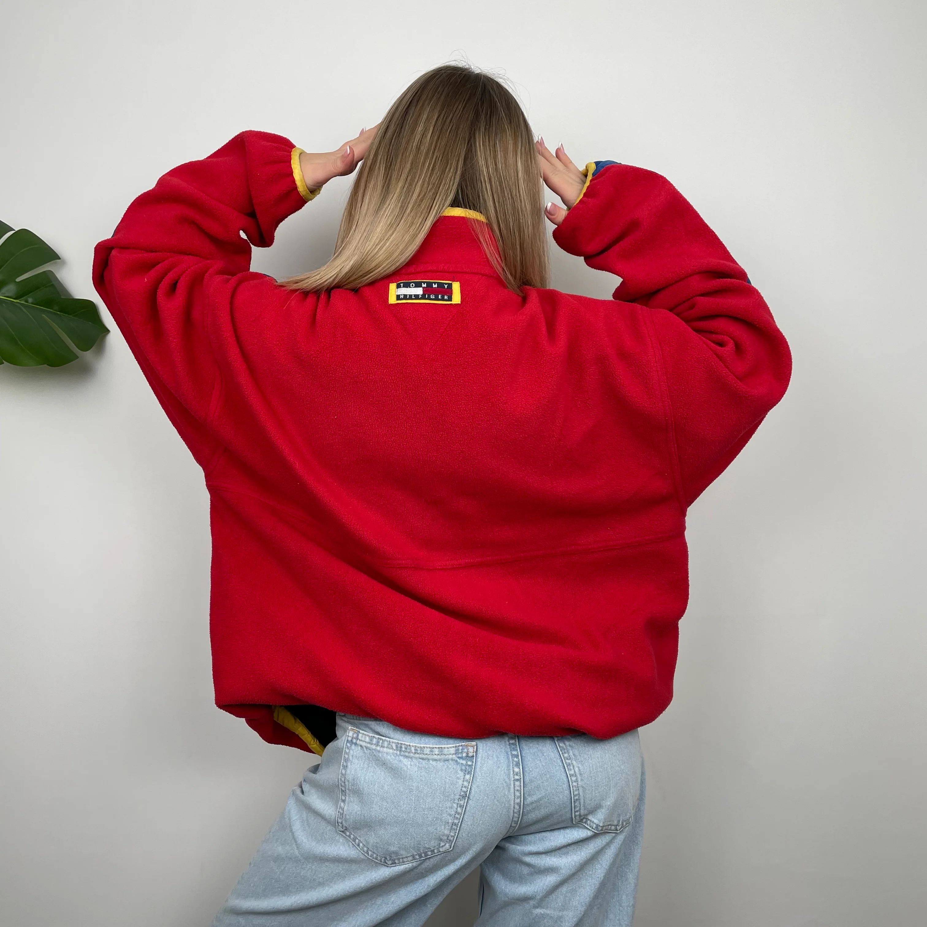 Tommy Hilfiger Embroidered Spell Out Teddy Bear Fleece Zip Up Sweatshirt (XL) - Image 5