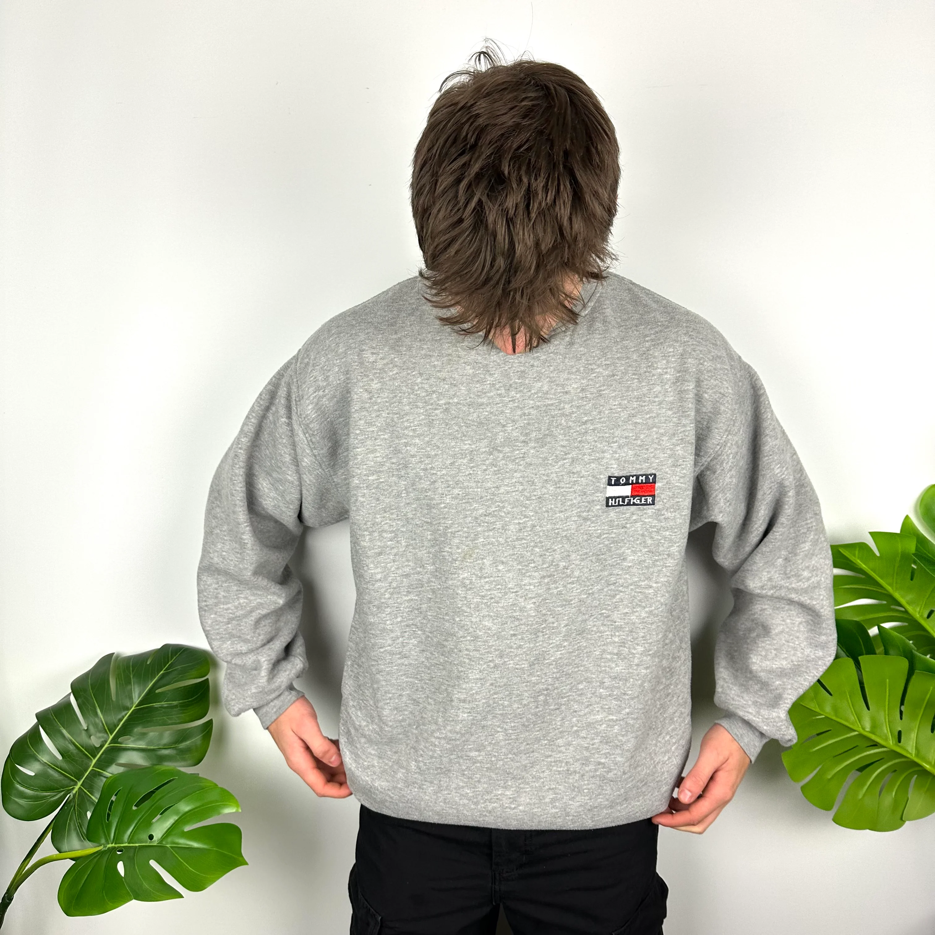 Tommy Hilfiger Grey Embroidered Spell Out Sweatshirt (L) - Image 4