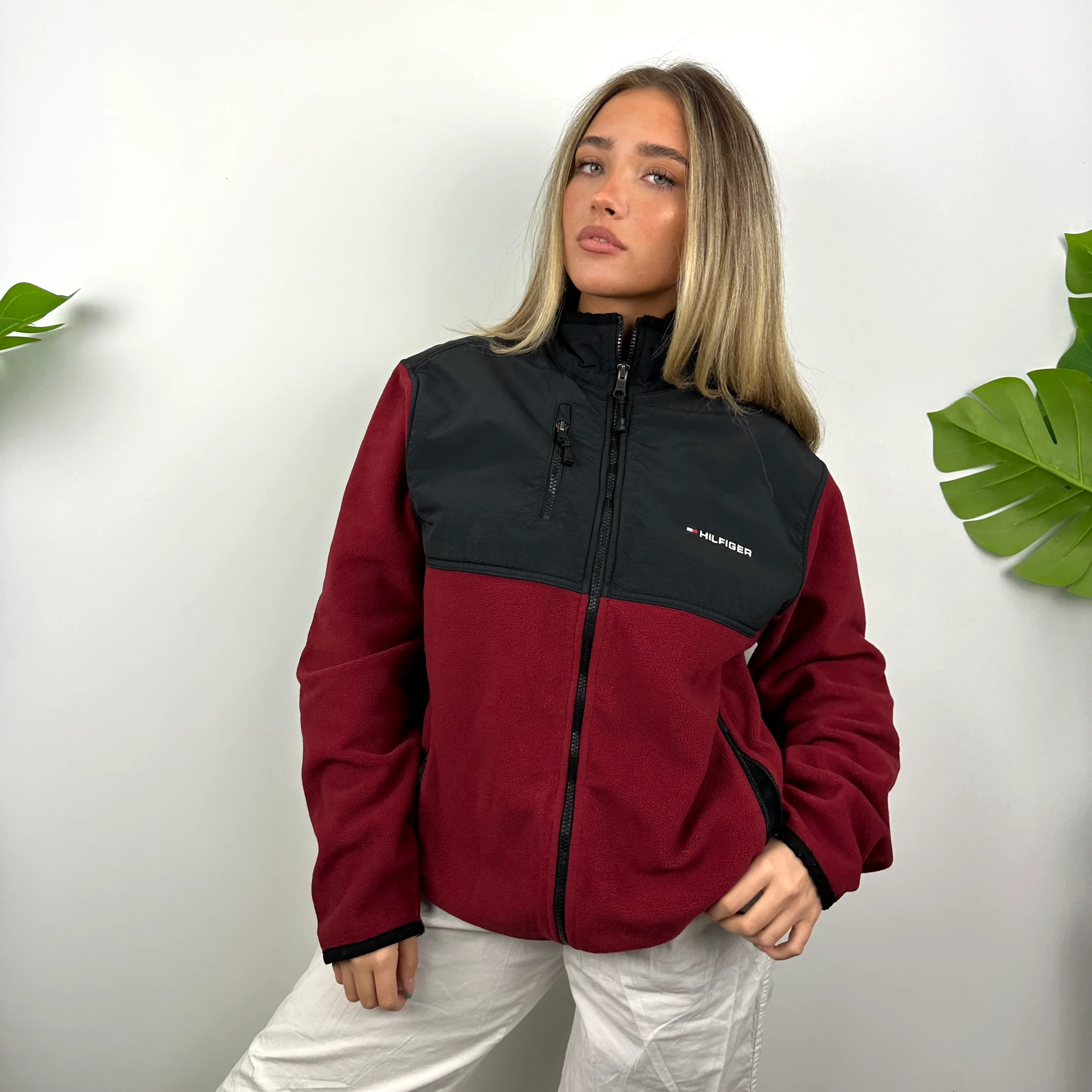 Tommy Hilfiger Red Denali Teddy Bear Fleece Zip Up Jacket (M)