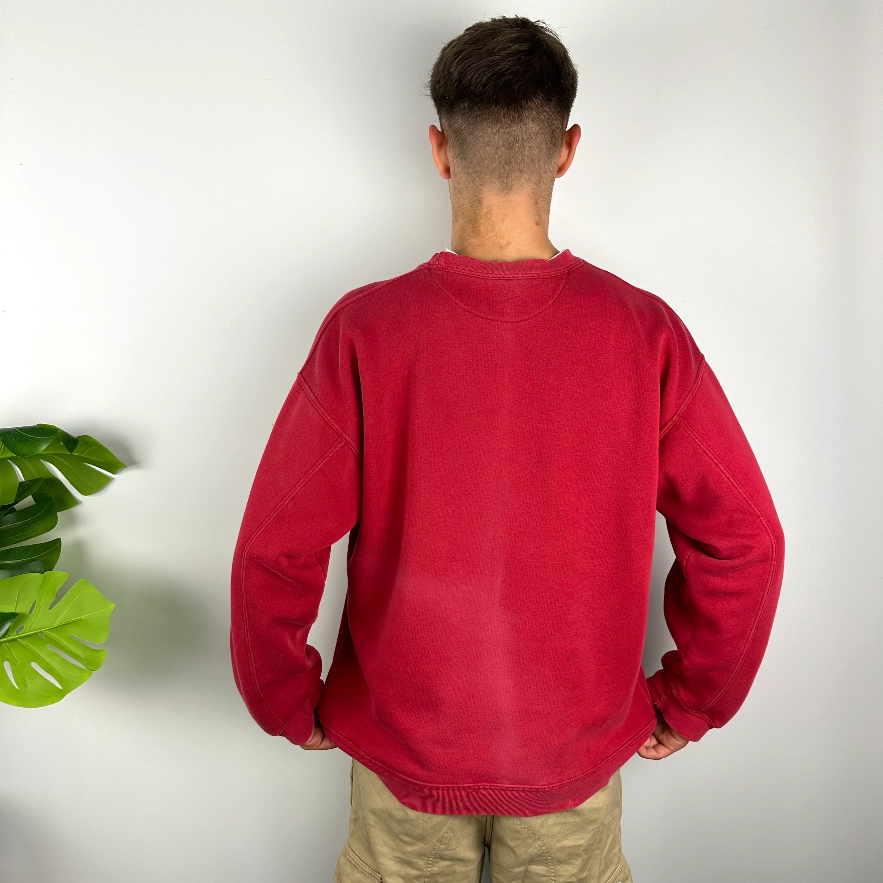 Tommy Hilfiger Red Embroidered Spell Out Sweatshirt (XL) - Image 6