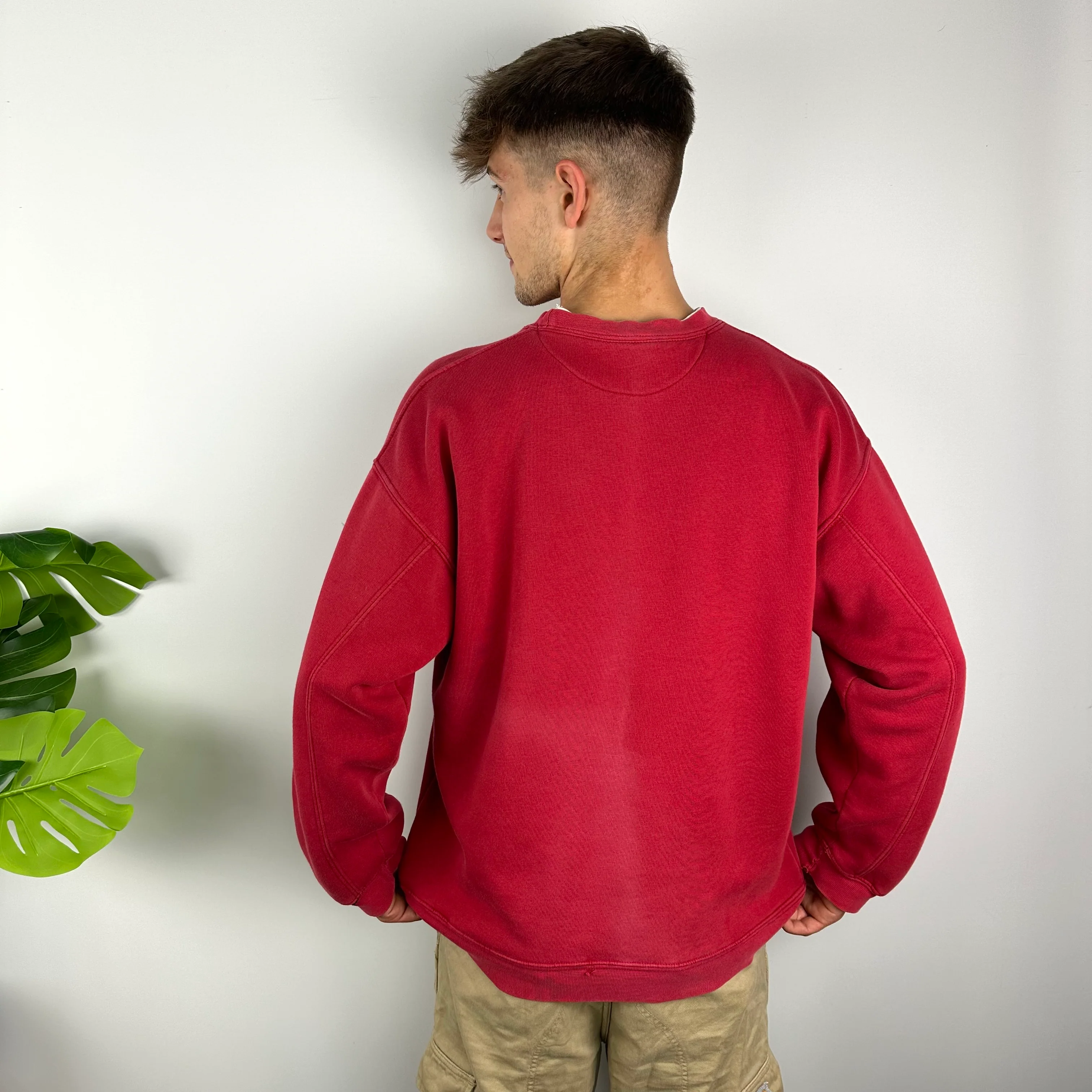 Tommy Hilfiger Red Embroidered Spell Out Sweatshirt (XL) - Image 9