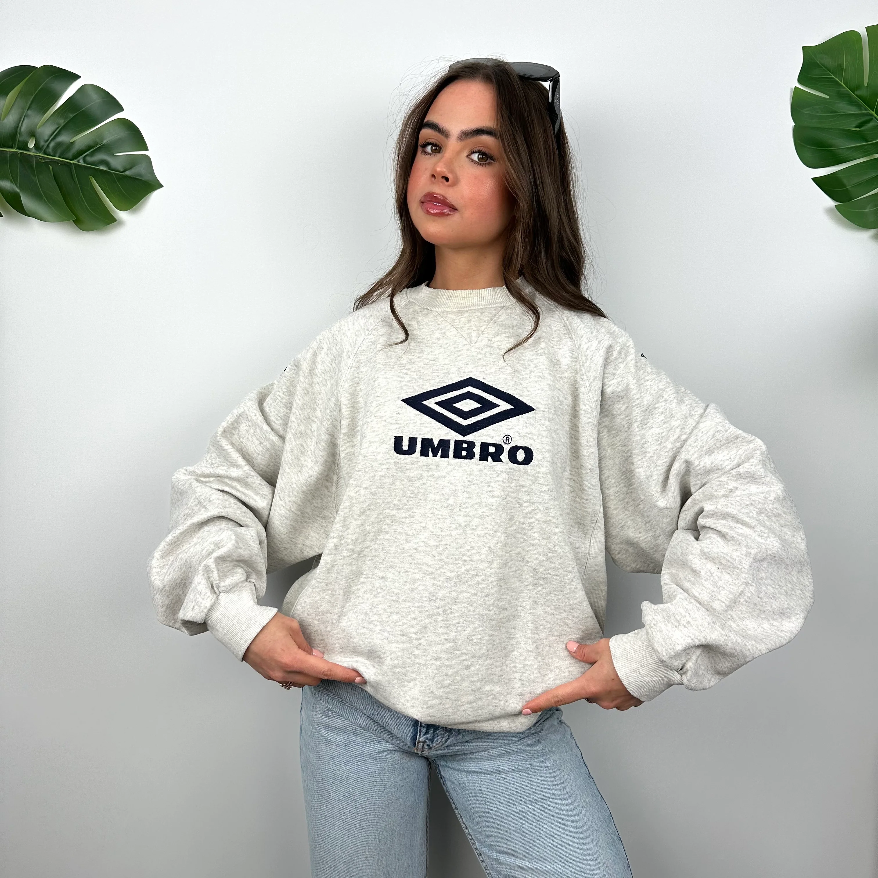 Umbro Grey Embroidered Spell Out Sweatshirt (L) - Image 2