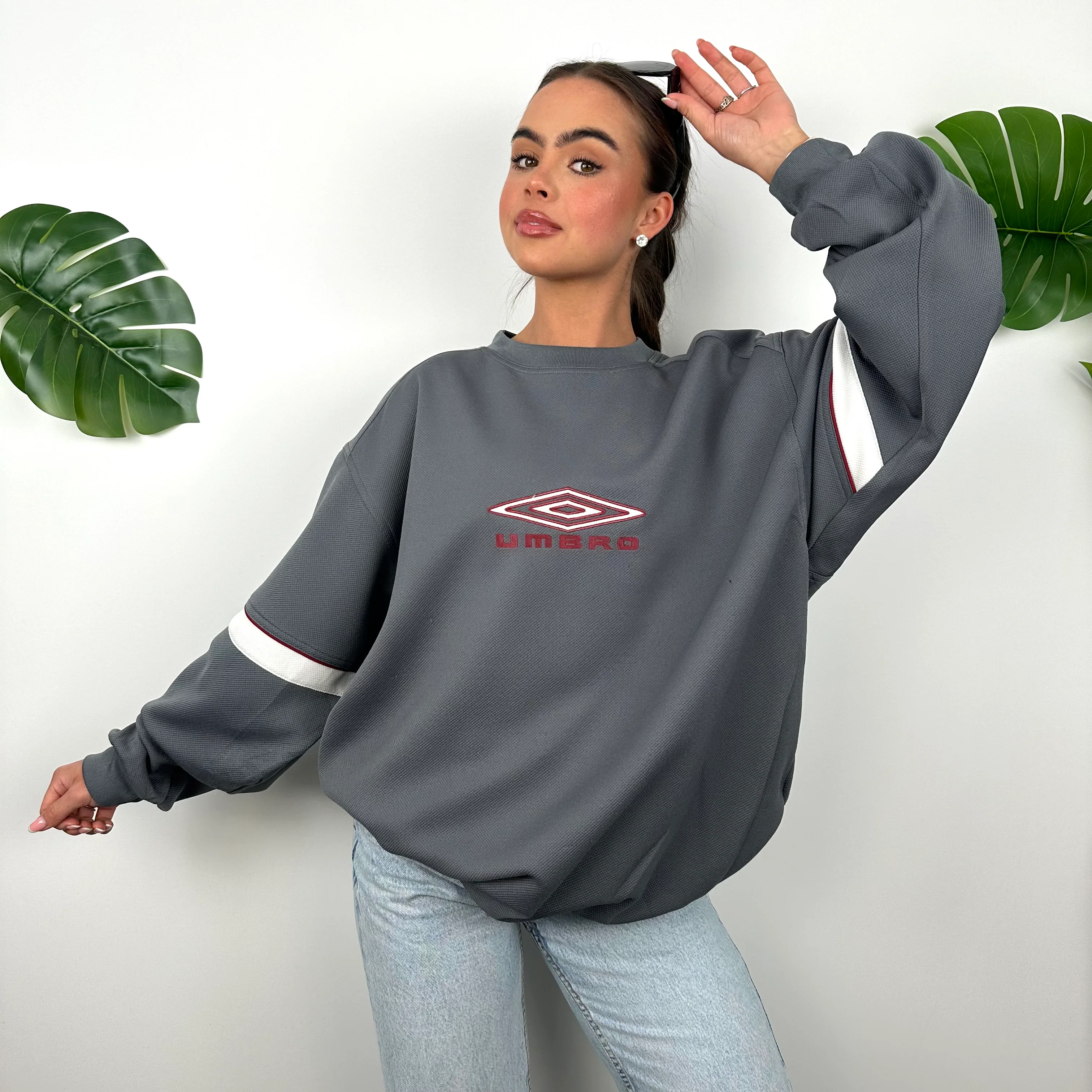 Umbro Grey Embroidered Spell Out Sweatshirt (XXL) - Image 3