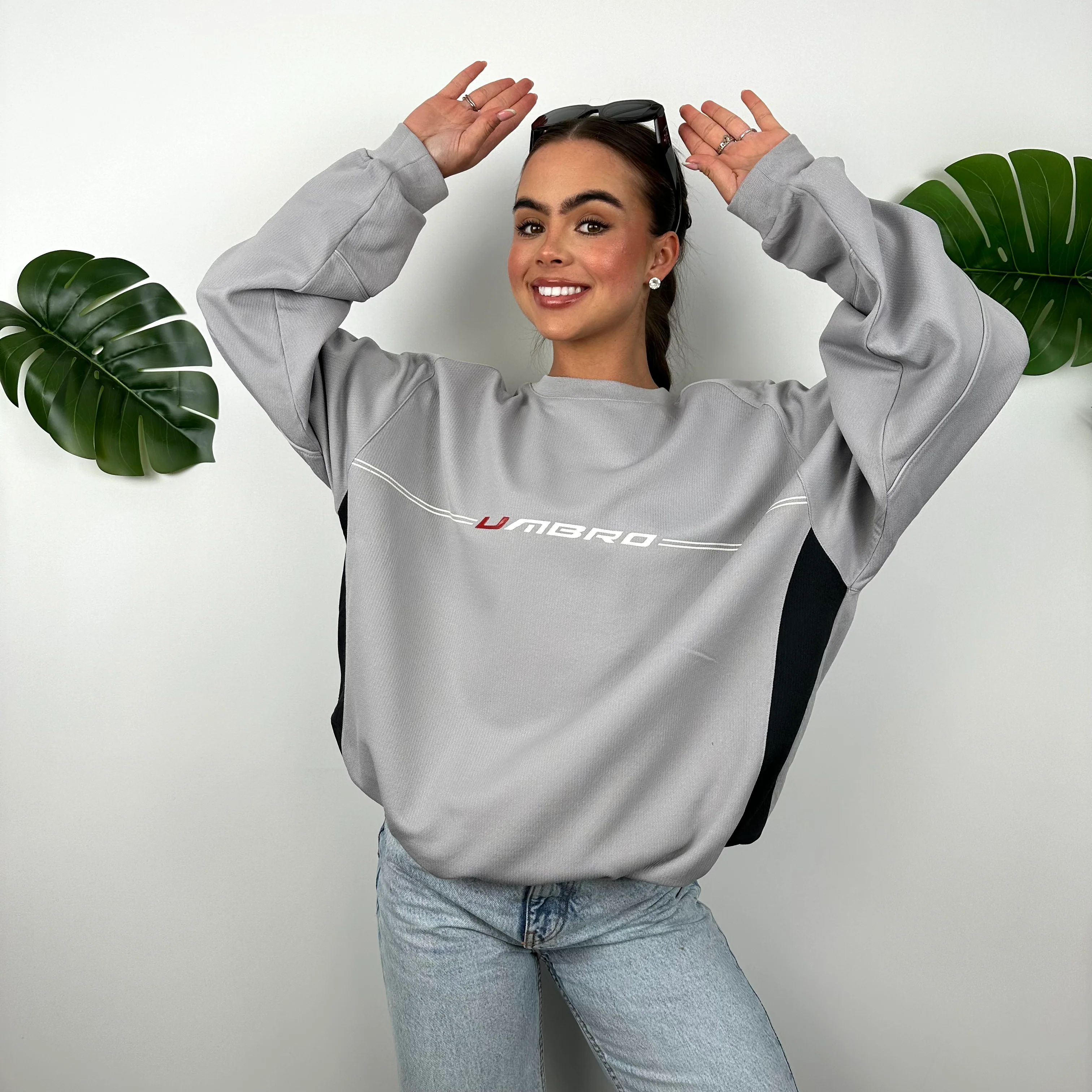 Umbro Grey Embroidered Spell Out Sweatshirt (XL) - Image 2