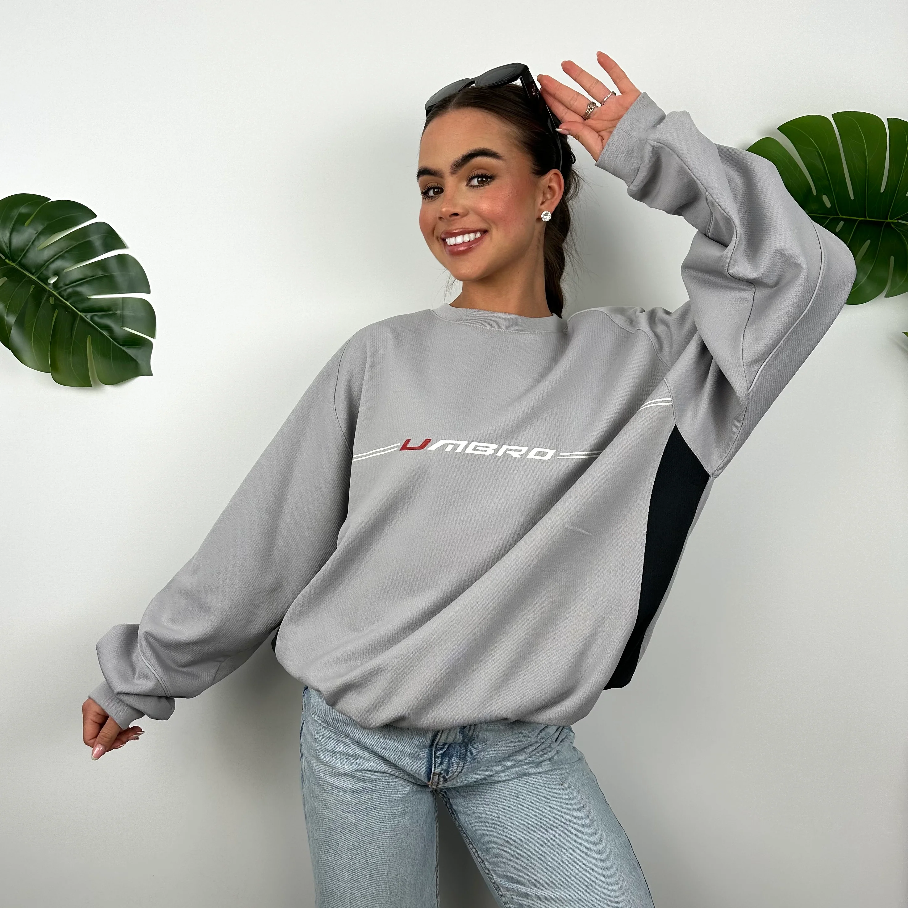 Umbro Grey Embroidered Spell Out Sweatshirt (XL) - Image 3