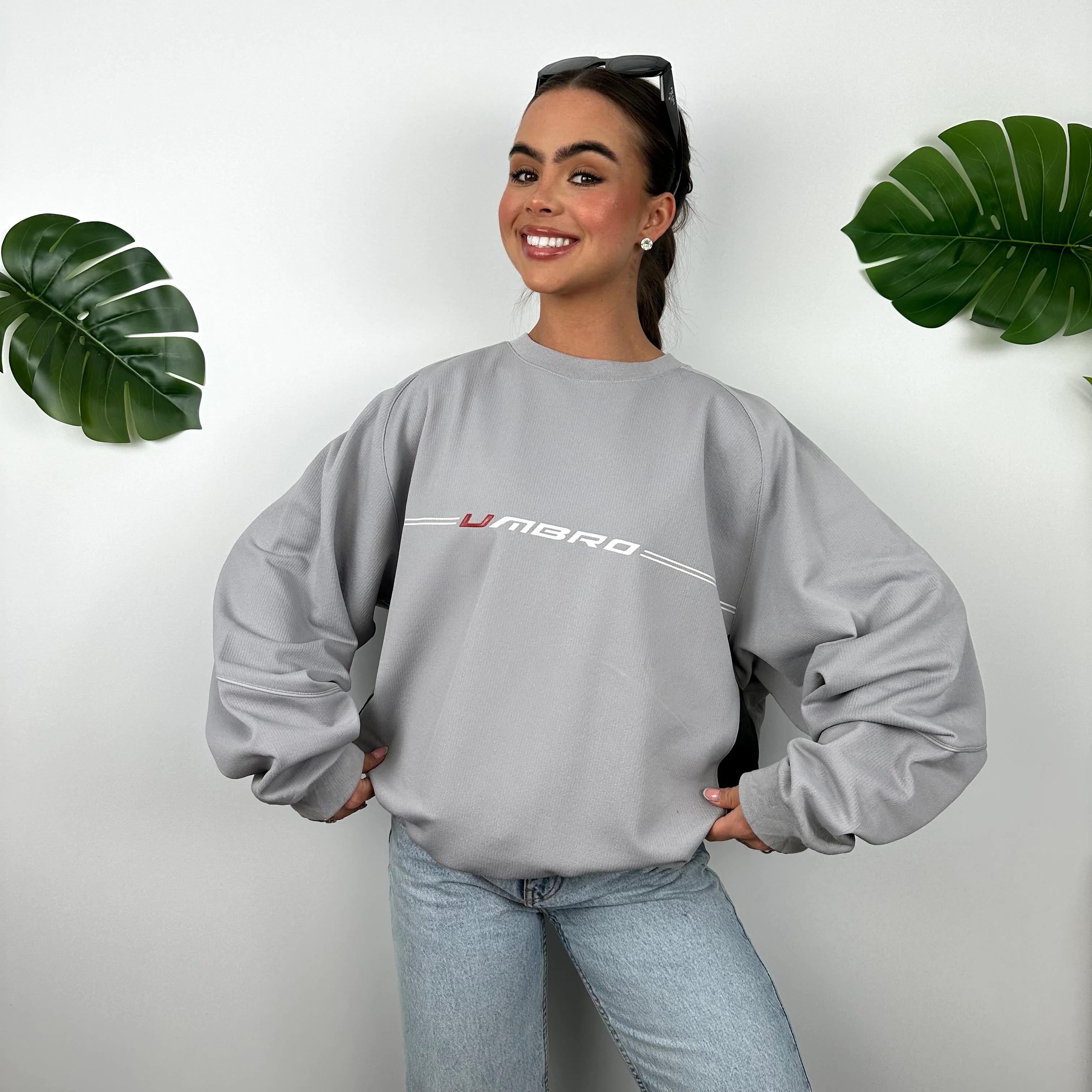 Umbro Grey Embroidered Spell Out Sweatshirt (XL) - Image 5