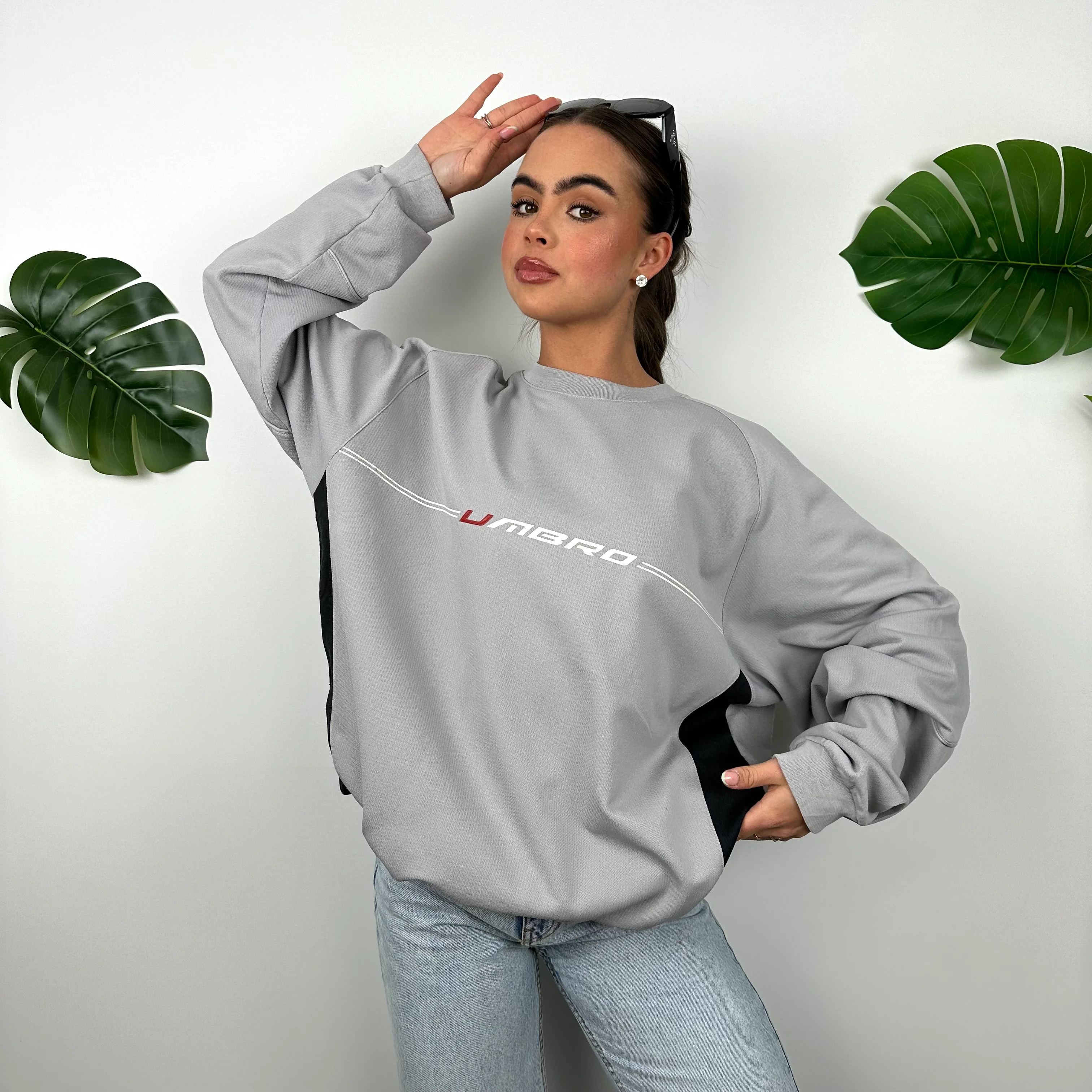 Umbro Grey Embroidered Spell Out Sweatshirt (XL) - Image 6
