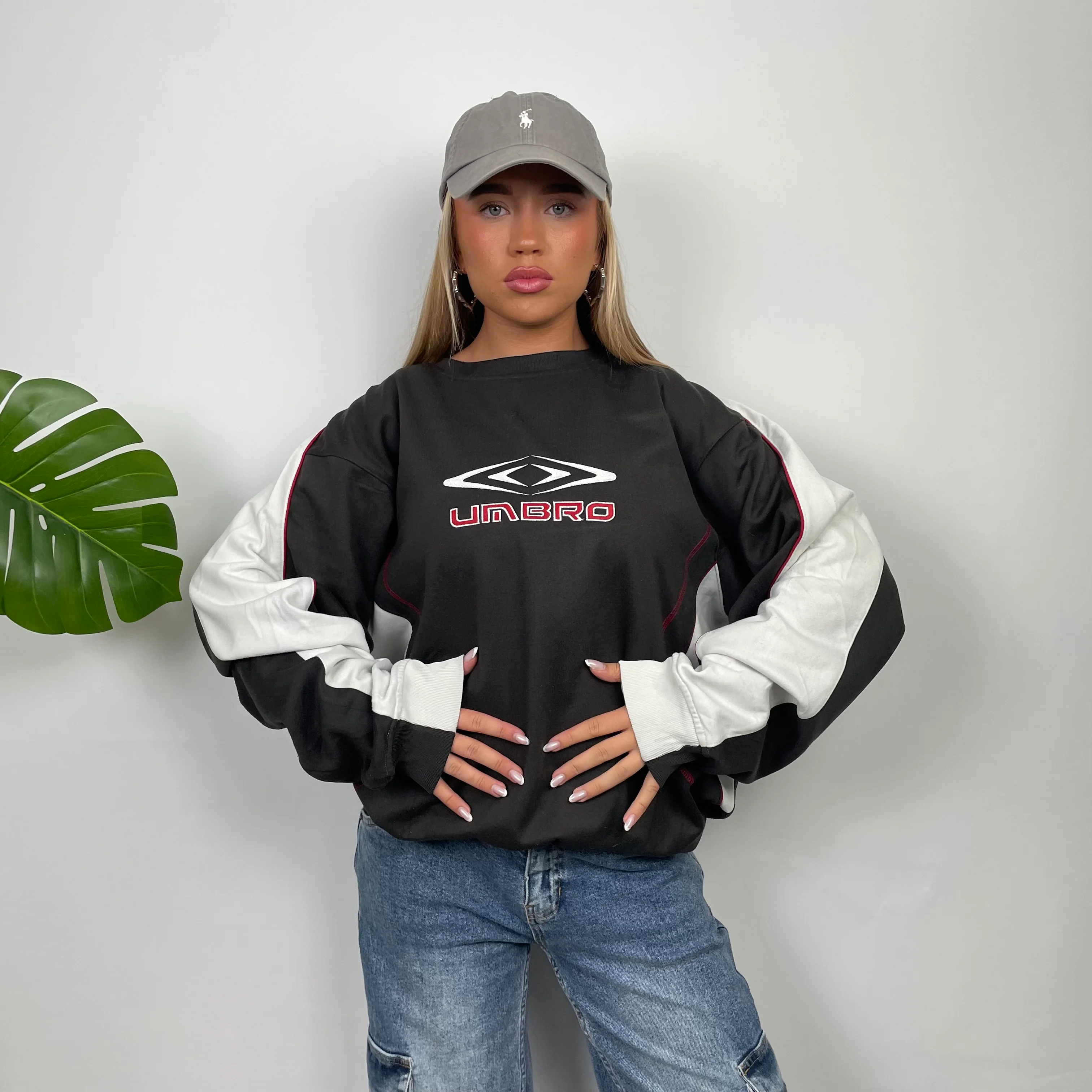 Umbro Grey Embroidered Spell Out Sweatshirt (XL) - Image 2