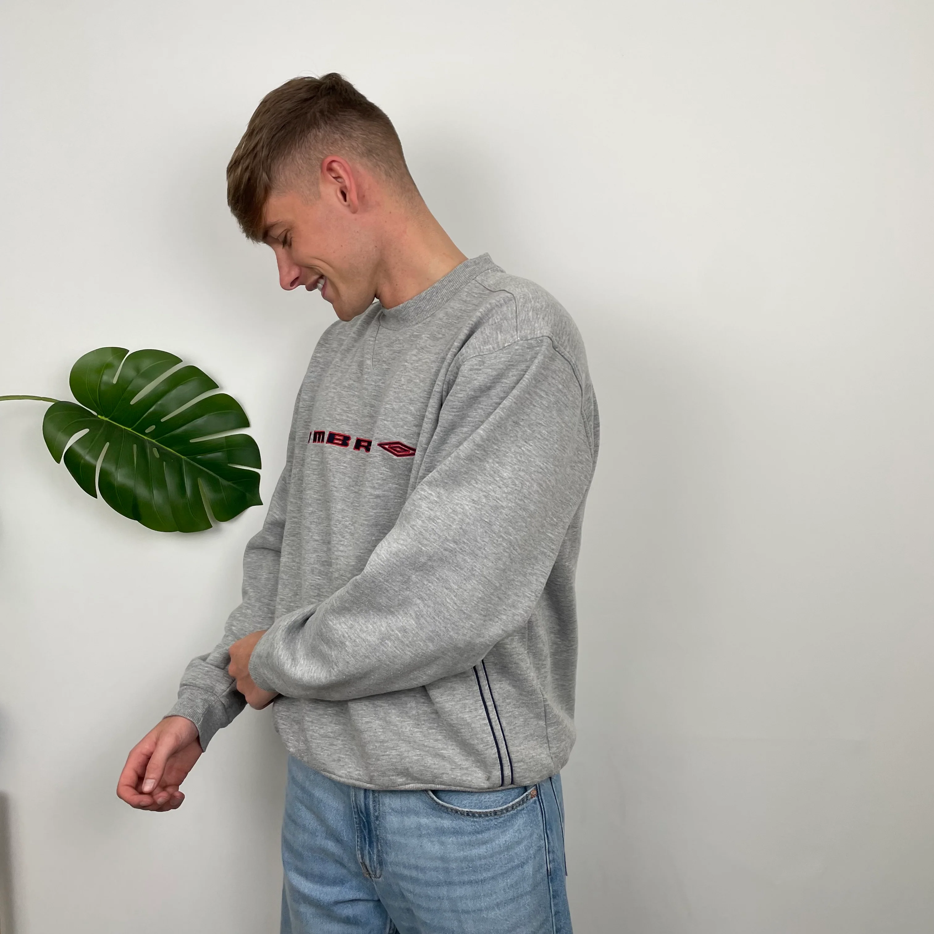 Umbro Grey Embroidered Spell Out Sweatshirt (L) - Image 4