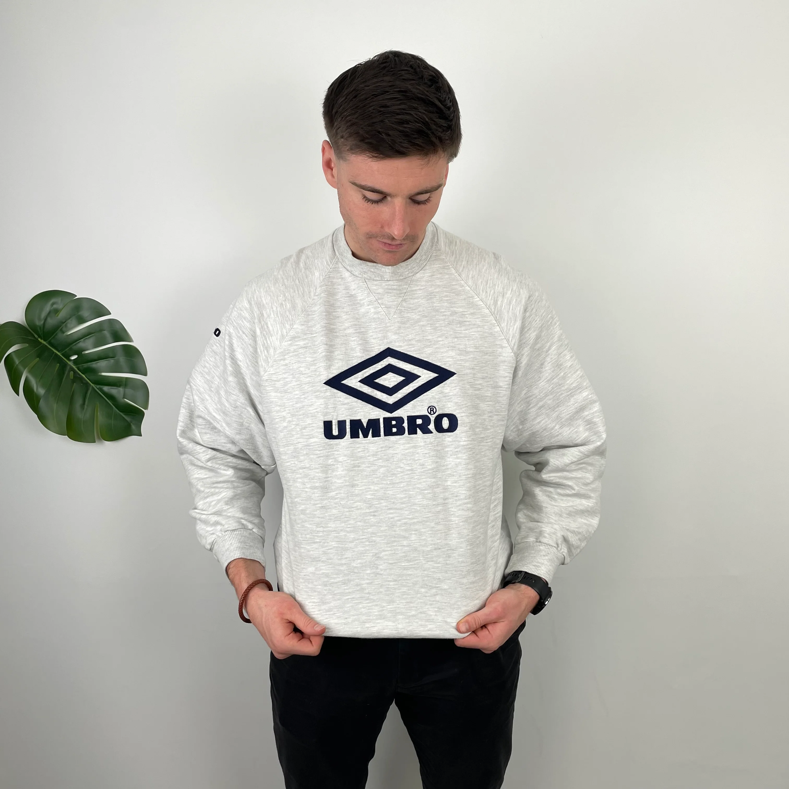 Umbro Grey Embroidered Spell Out Sweatshirt (L) - Image 2