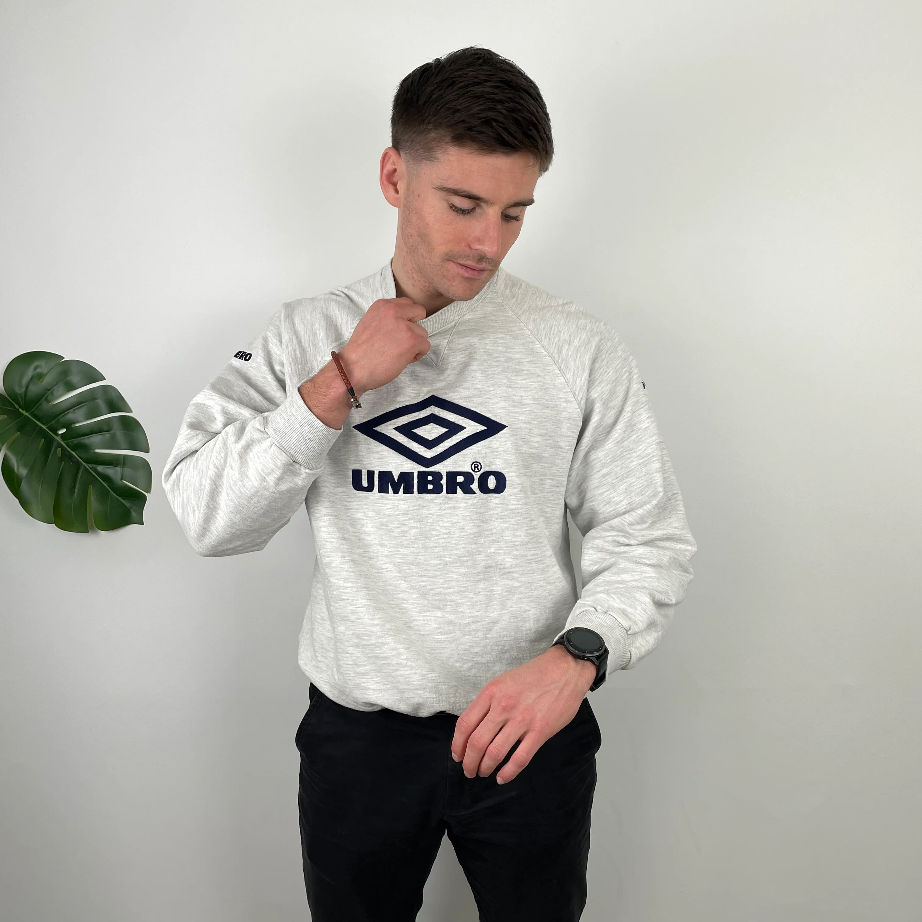 Umbro Grey Embroidered Spell Out Sweatshirt (L) - Image 6