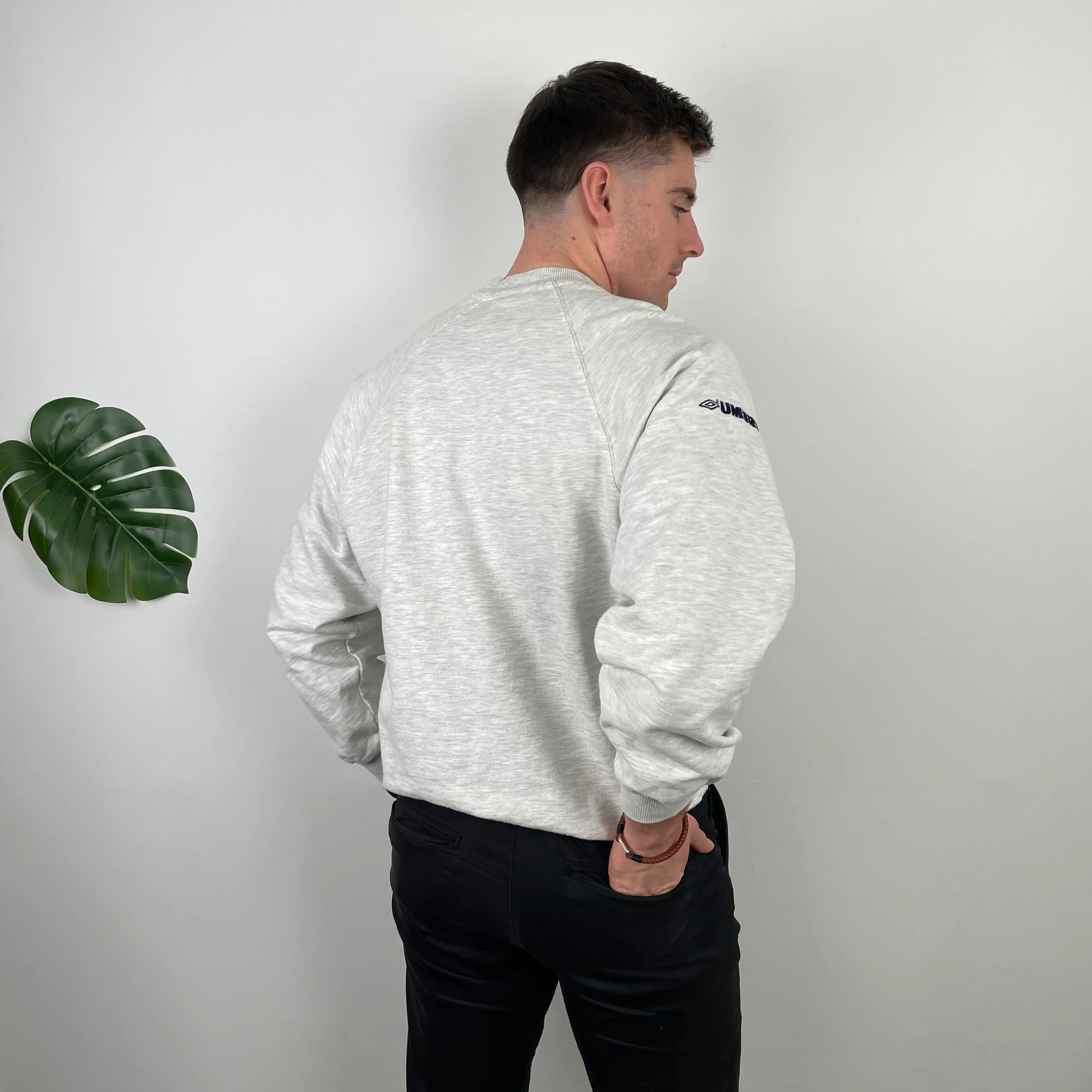 Umbro Grey Embroidered Spell Out Sweatshirt (L) - Image 8