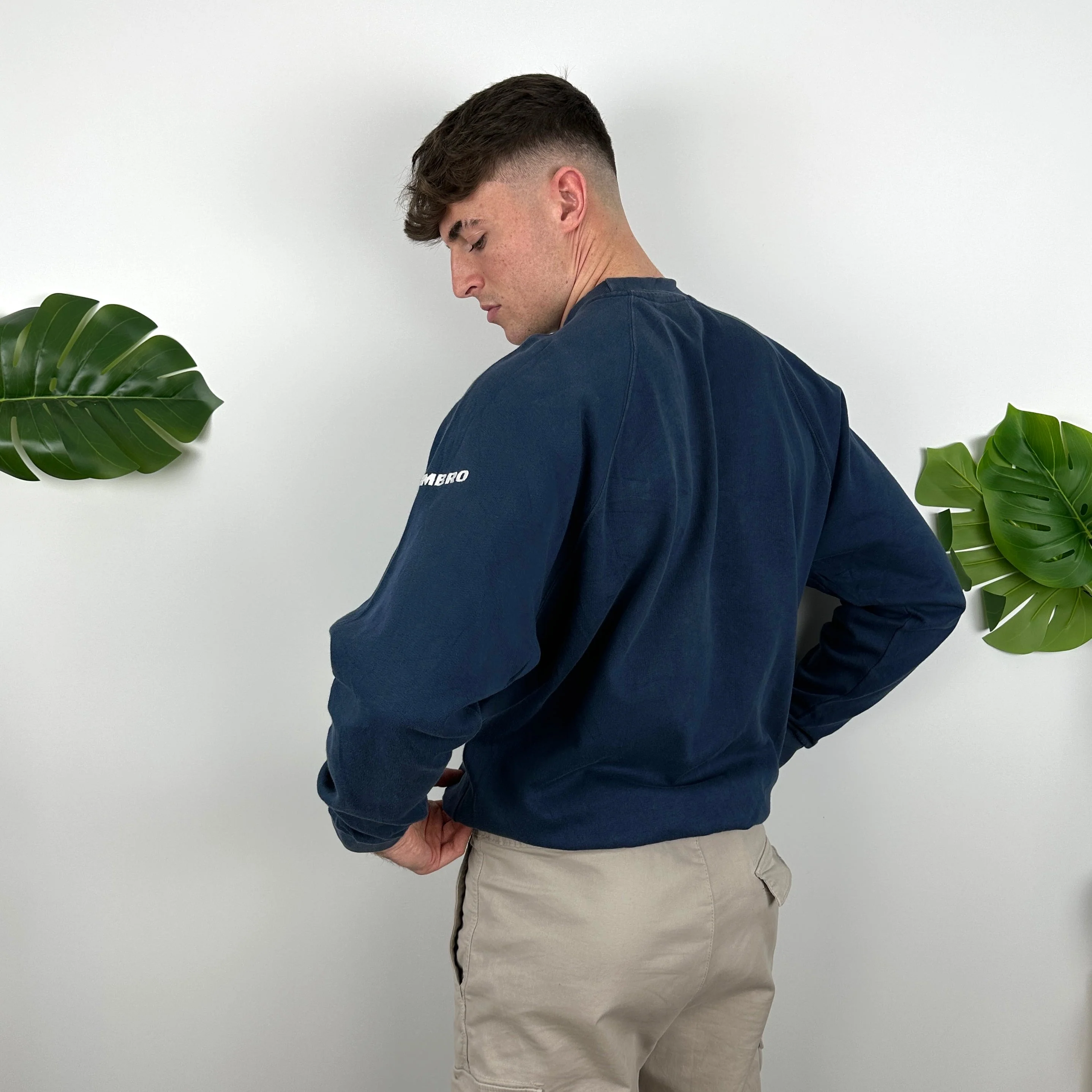 Umbro Navy Embroidered Spell Out Sweatshirt (M) - Image 6