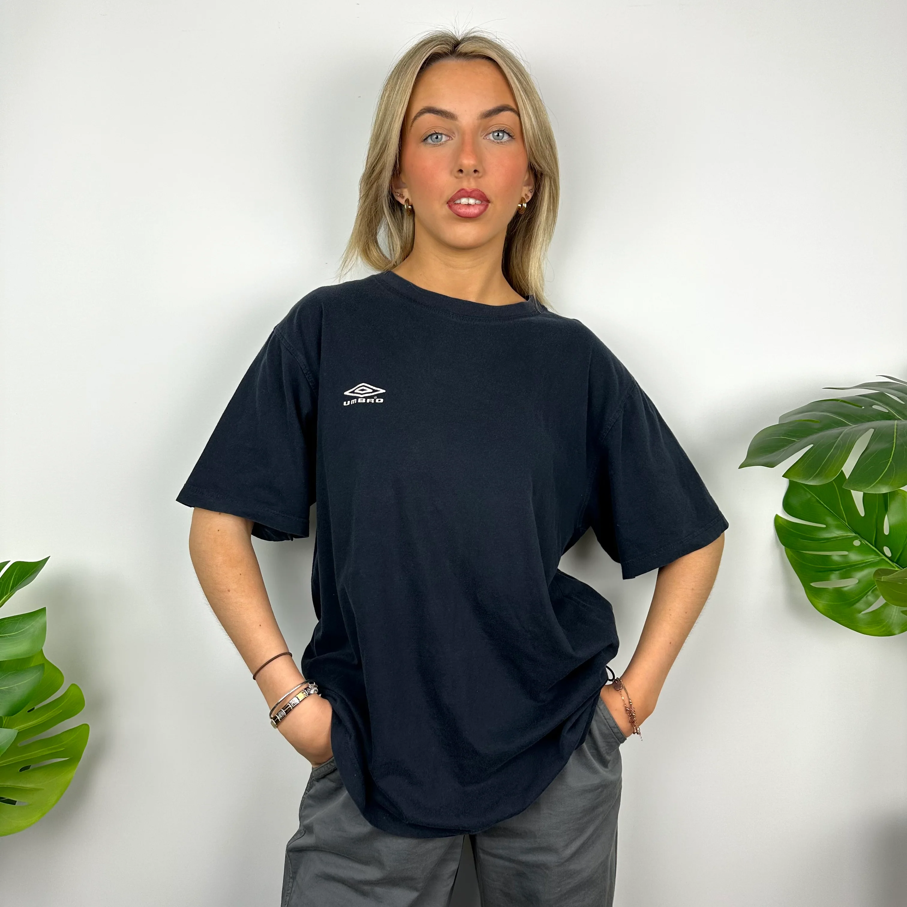 Umbro Navy Spell Out T Shirt (L)