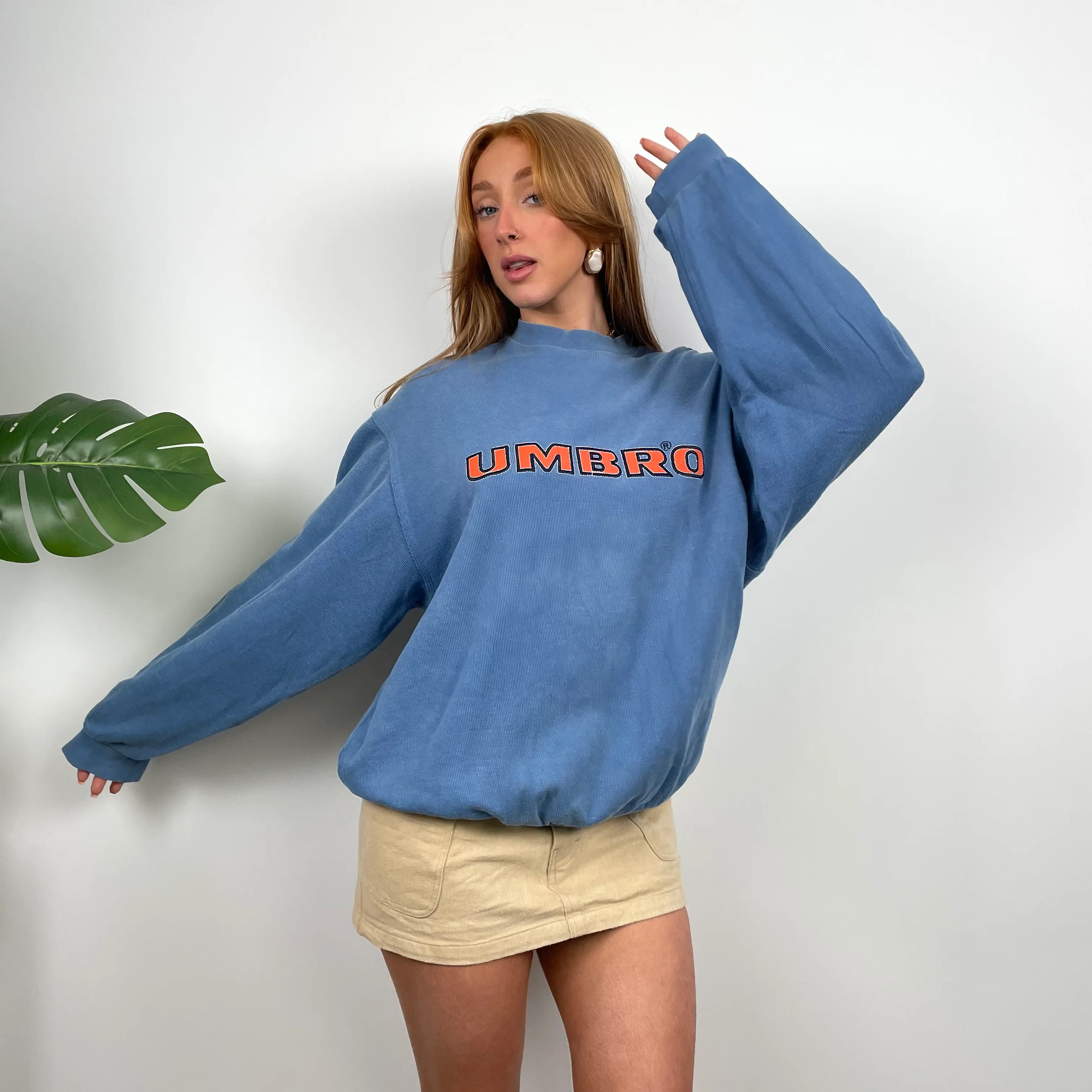 Umbro RARE Baby Blue Embroidered Spell Out Sweatshirt (XL) - Image 2