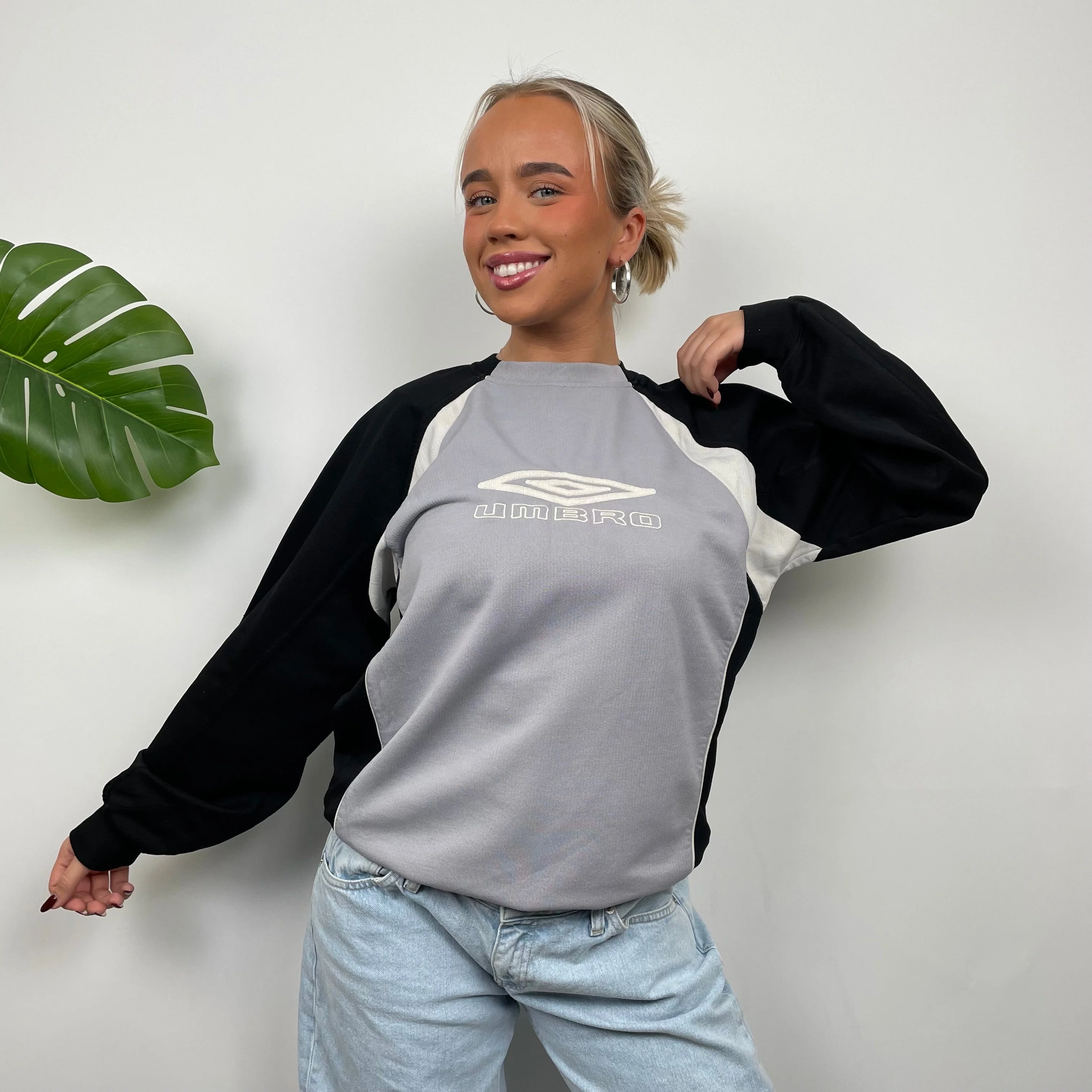 Umbro RARE Grey Embroidered Spell Out Sweatshirt (L) - Image 6