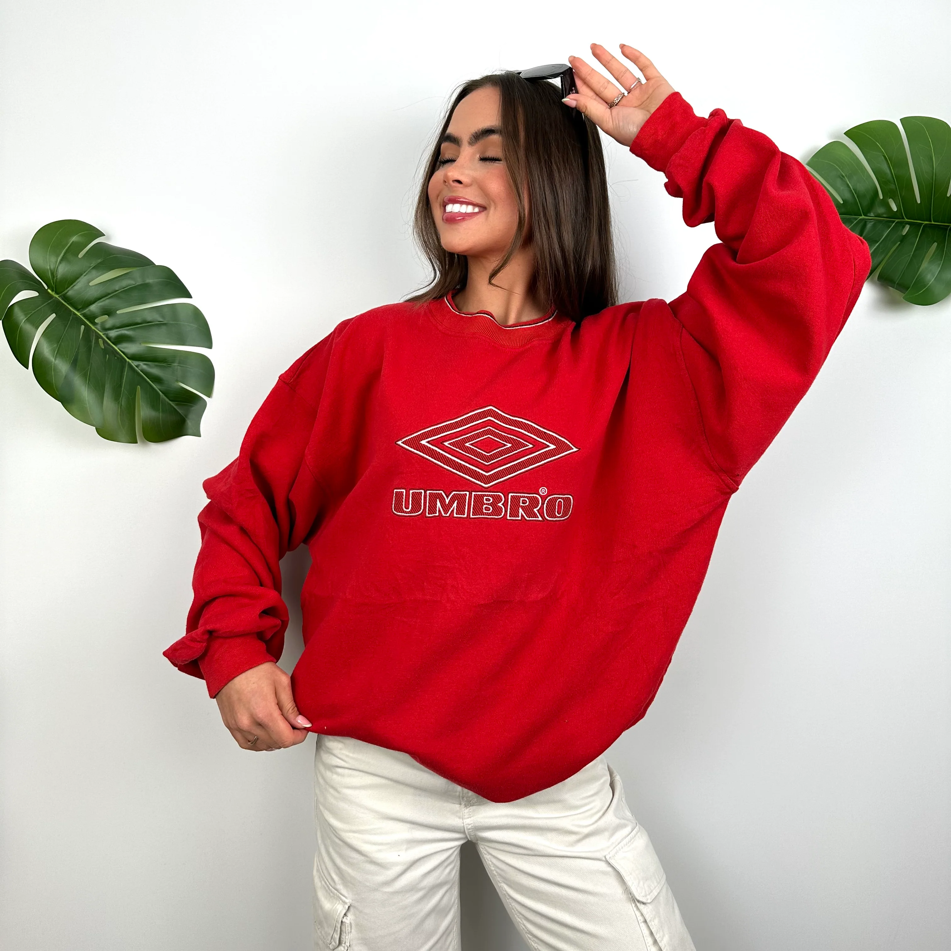 Umbro Red Embroidered Spell Out Sweatshirt (L) - Image 2