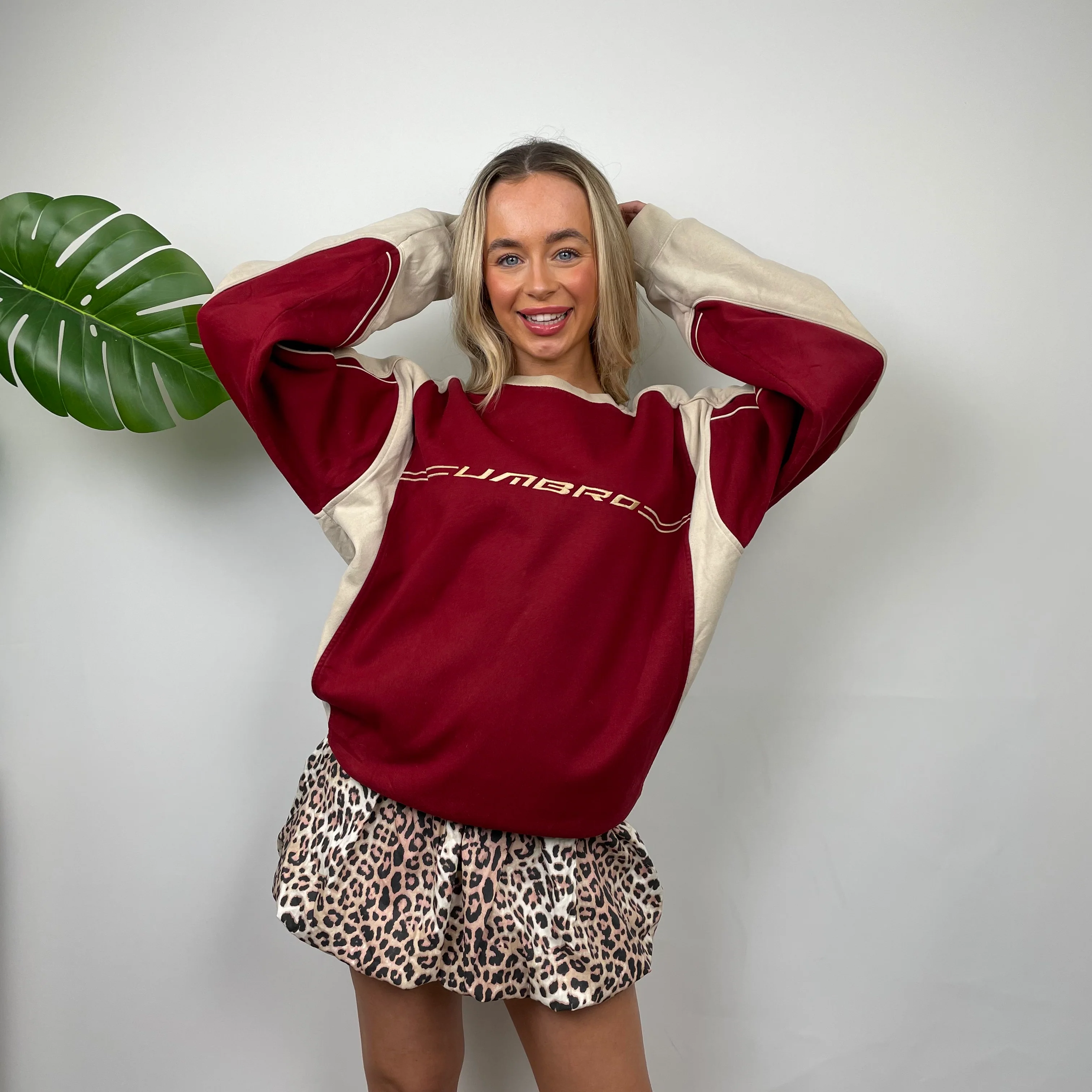 Umbro Red Embroidered Spell Out Sweatshirt (XL) - Image 2