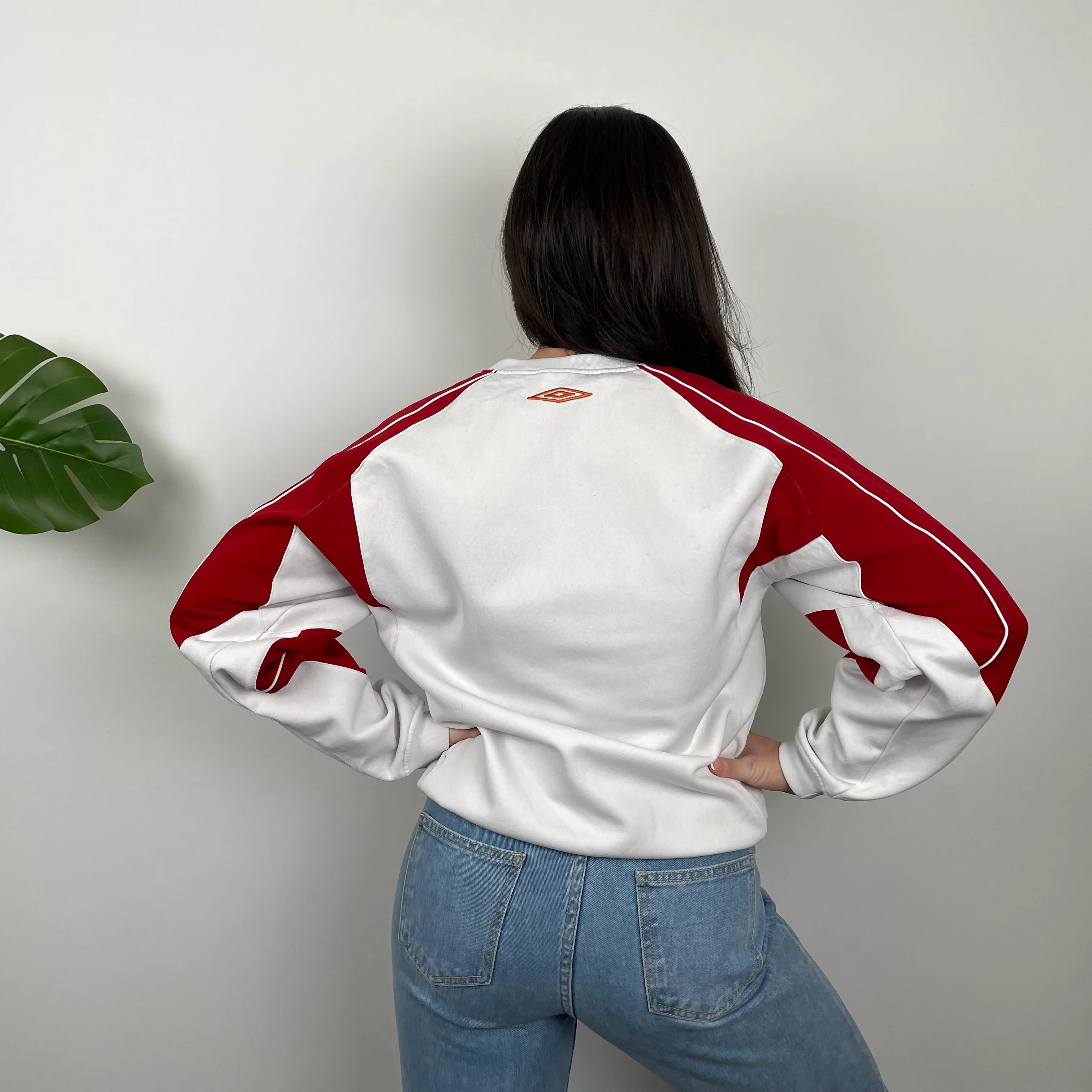 Umbro White Embroidered Spell Out Sweatshirt (L) - Image 7