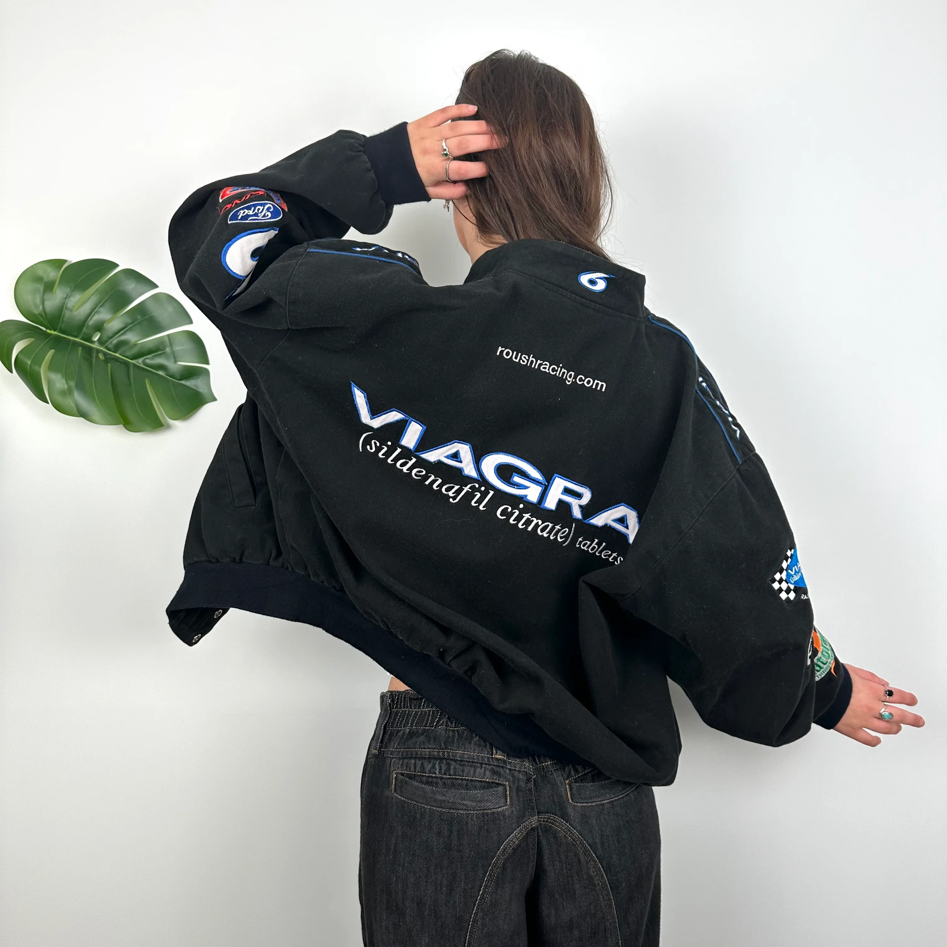 Viagra RARE Black NASCAR Racing Jacket (L) - Image 3