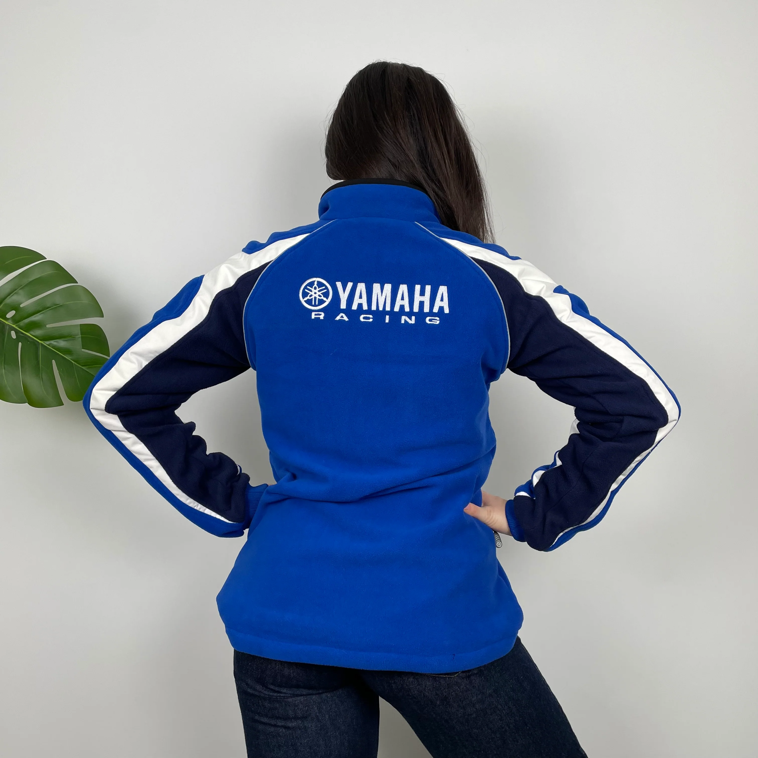 Yamaha Racing Team Blue Embroidered Spell Out Zip Up Hoodie Jacket  (M) - Image 6